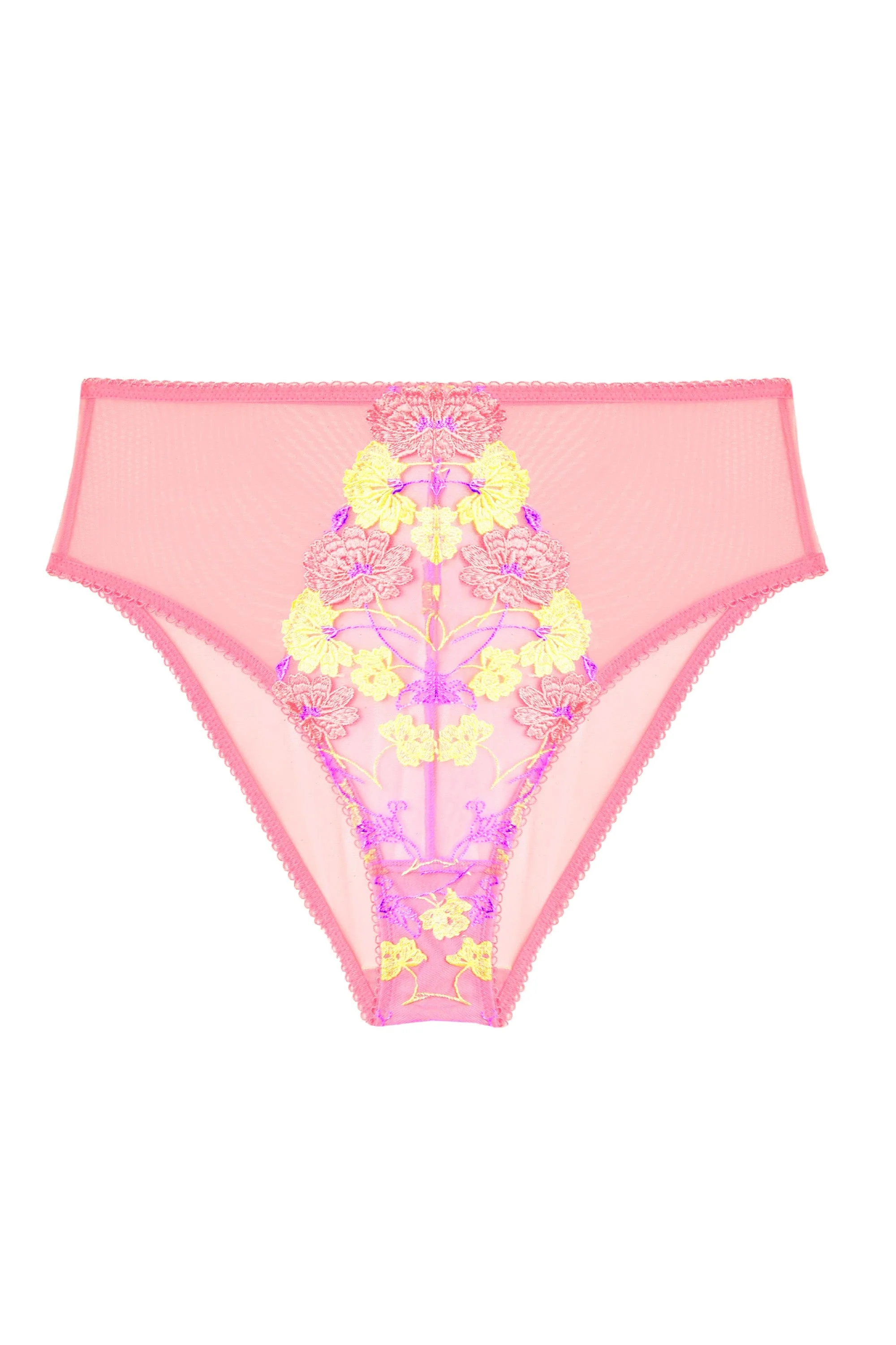Luna Pastel Pink Embroidery High Waisted Brief - Image 5