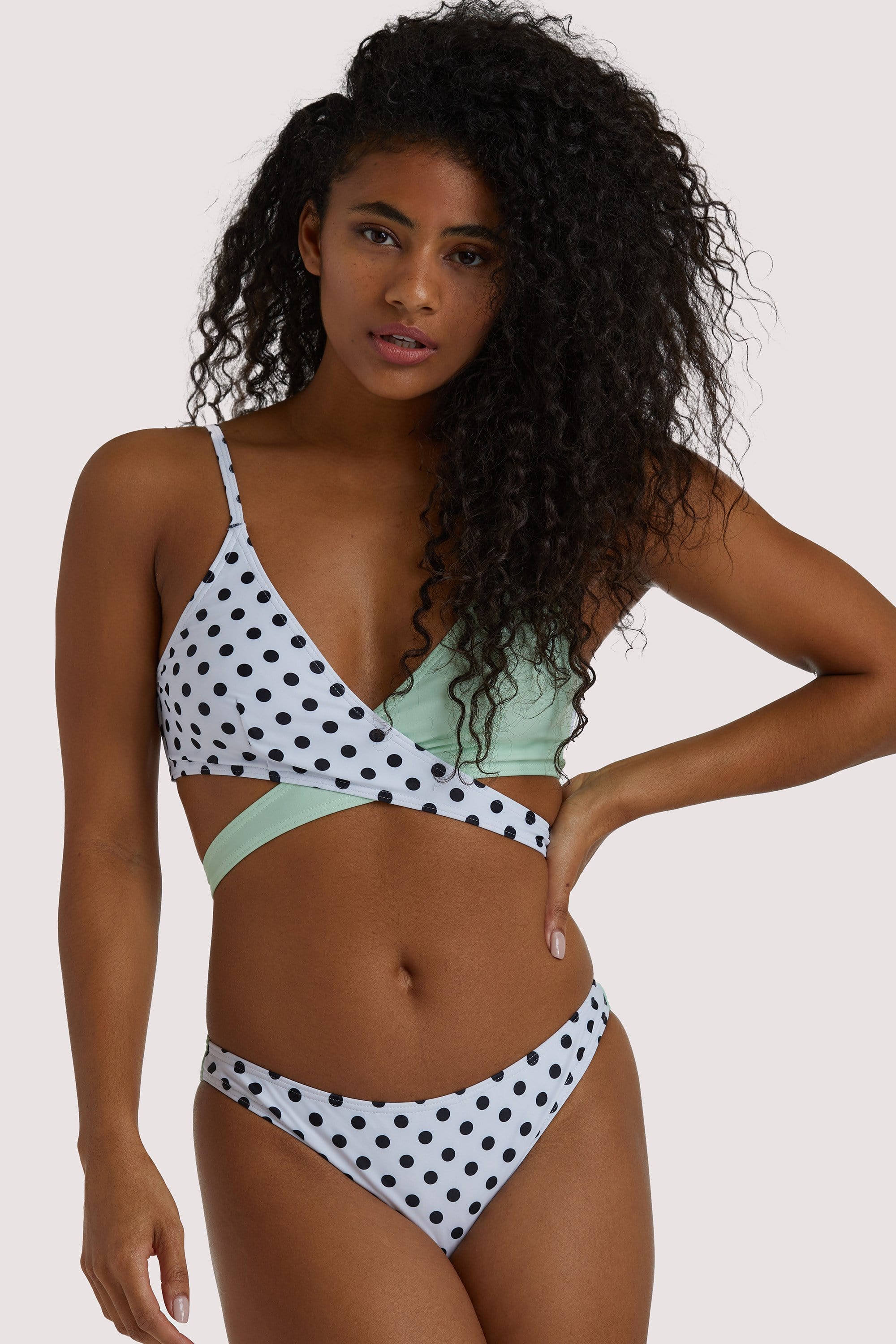 Crossover Green Bikini Top