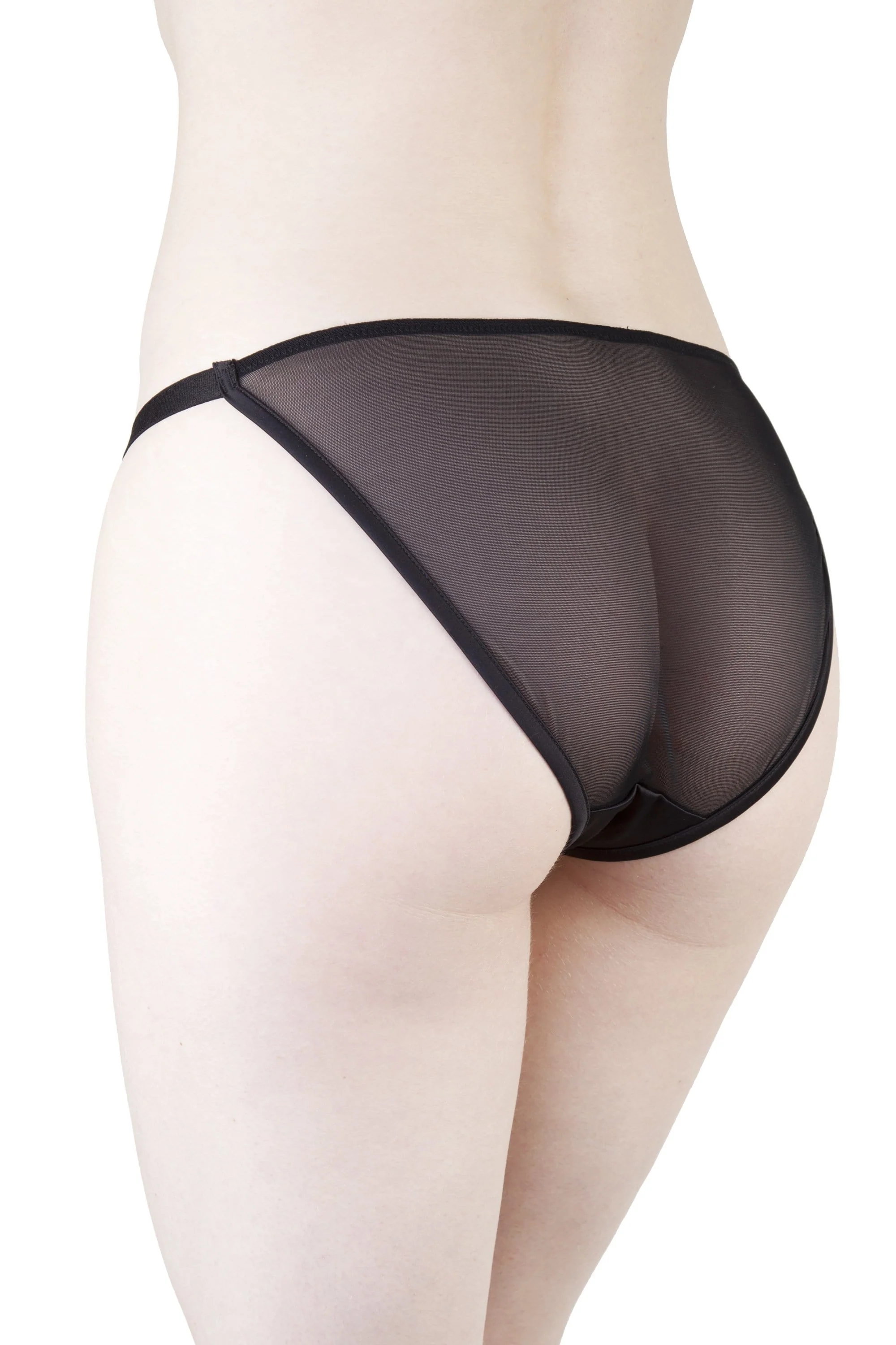 Mae Black Satin and Lace Brief - Image 2