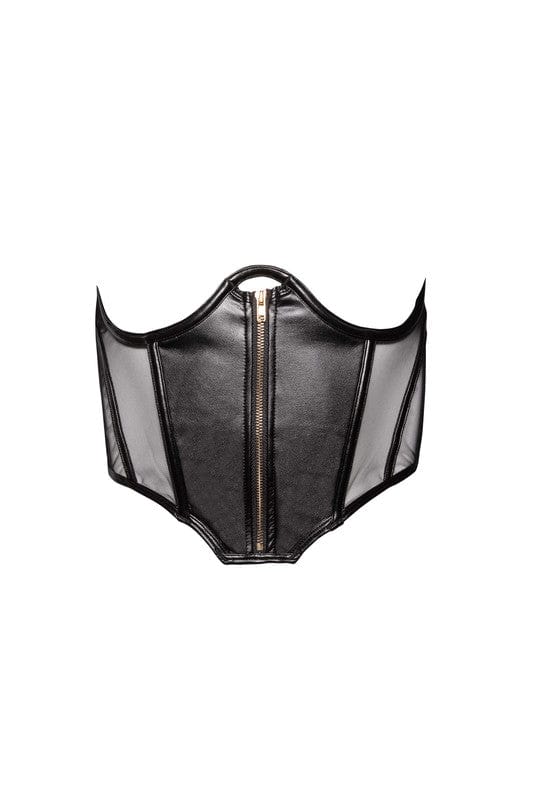 Maeve Black Vegan Leather Underbust Corset - Image 5