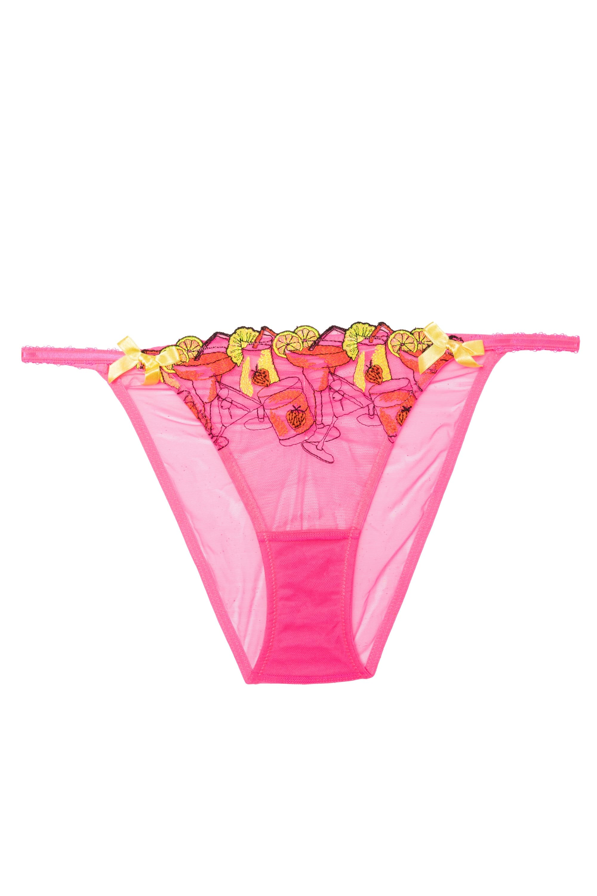 Magda Pink Neon Cocktail Embroidery Tanga Brief - Image 6