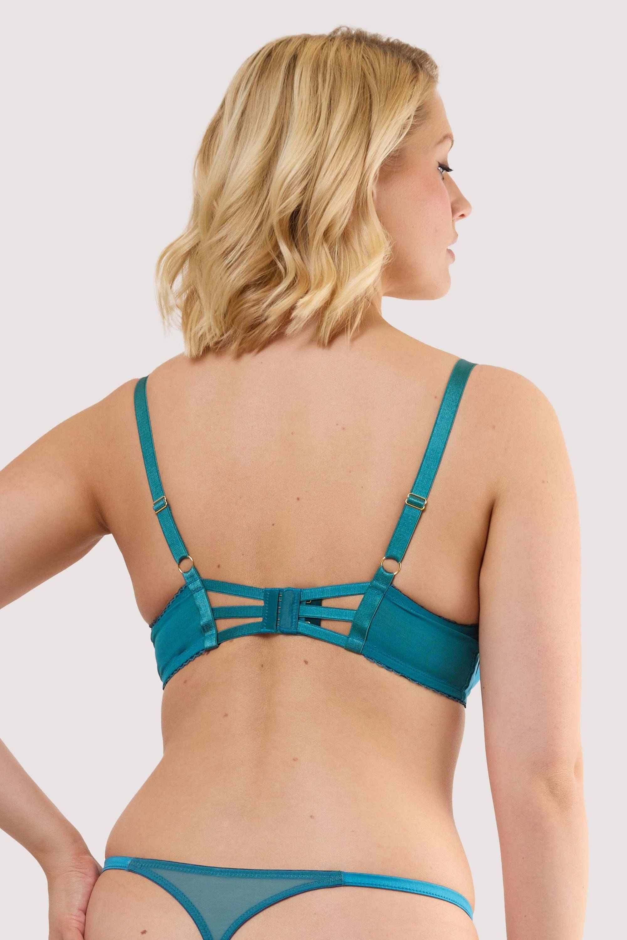 Mariposa Teal Butterfly Embroidery Bra - Image 3