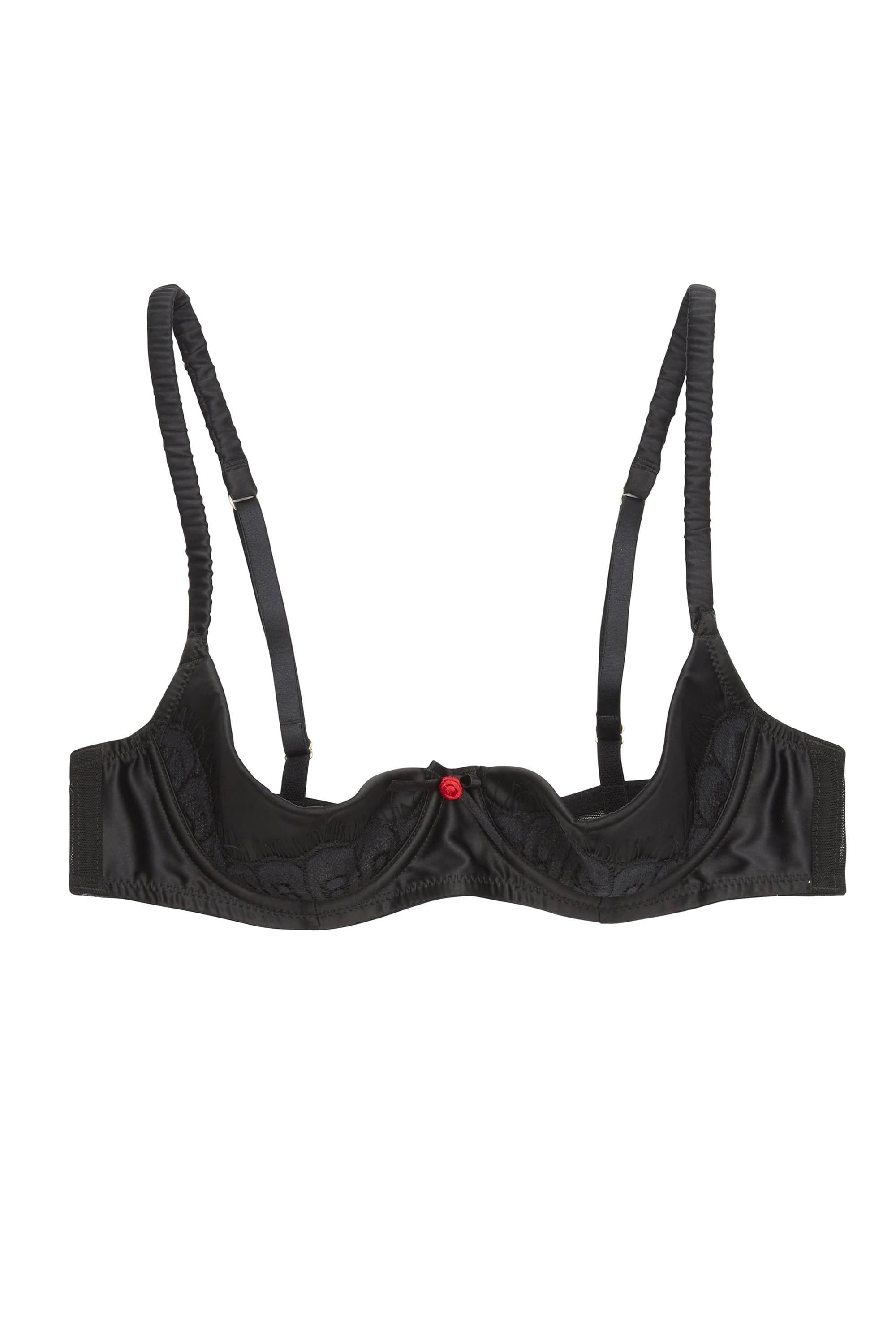Marlene Black 1/4 Cup bra with Lace DD/E - I Cups - Image 2