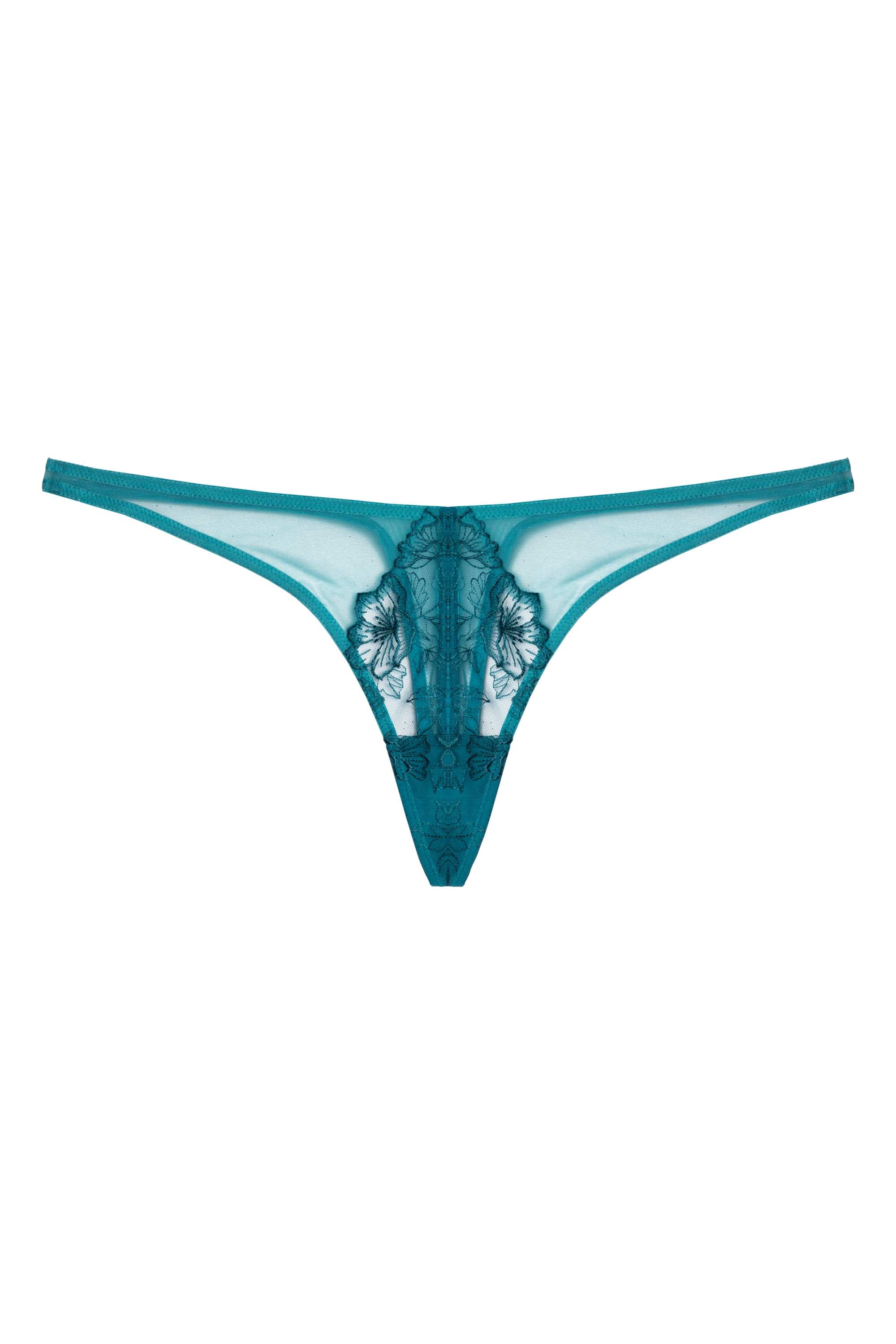 Marsha Teal Embroidery Thong - Image 5