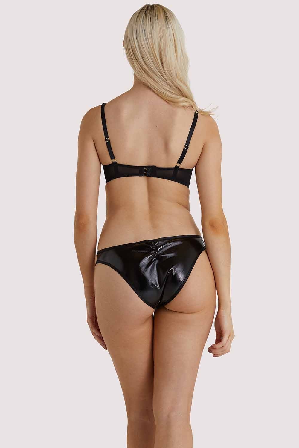 Maxine Black PVC Strap and Ring Detail Brief - Image 8