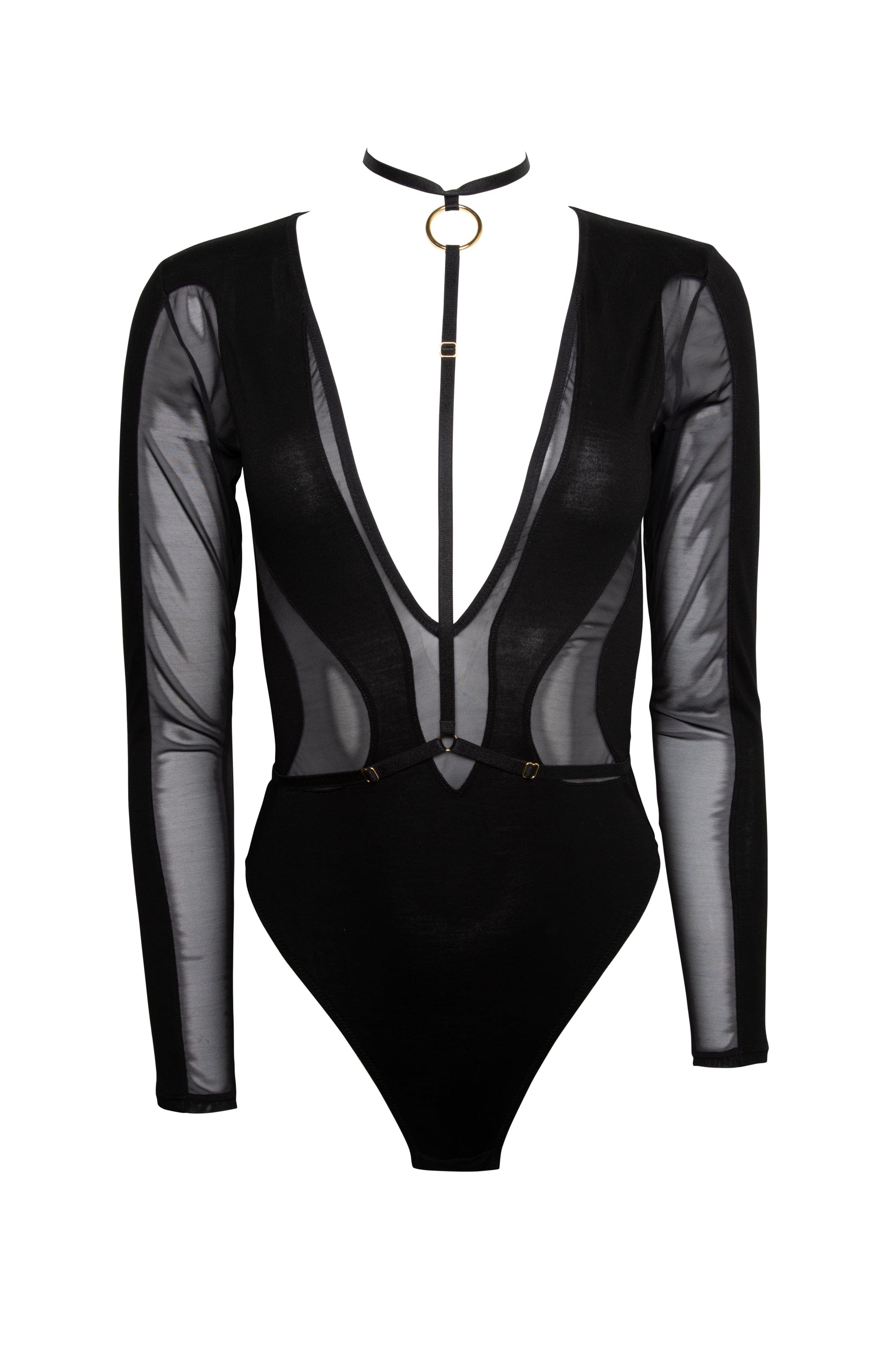 Midnight Black Mesh & Jersey Bodysuit - Image 6