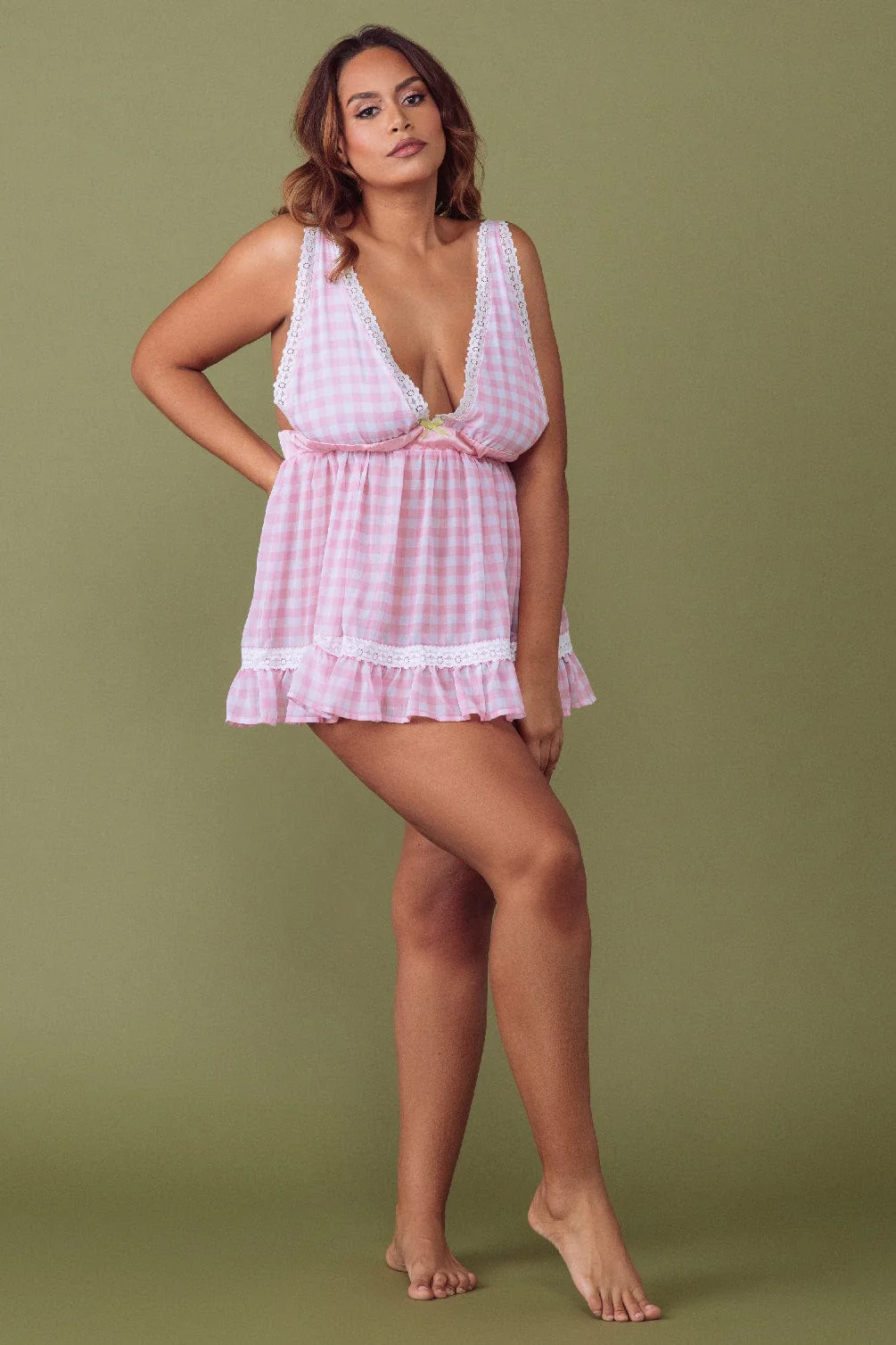 Mini Pink Gingham Slip - Image 2