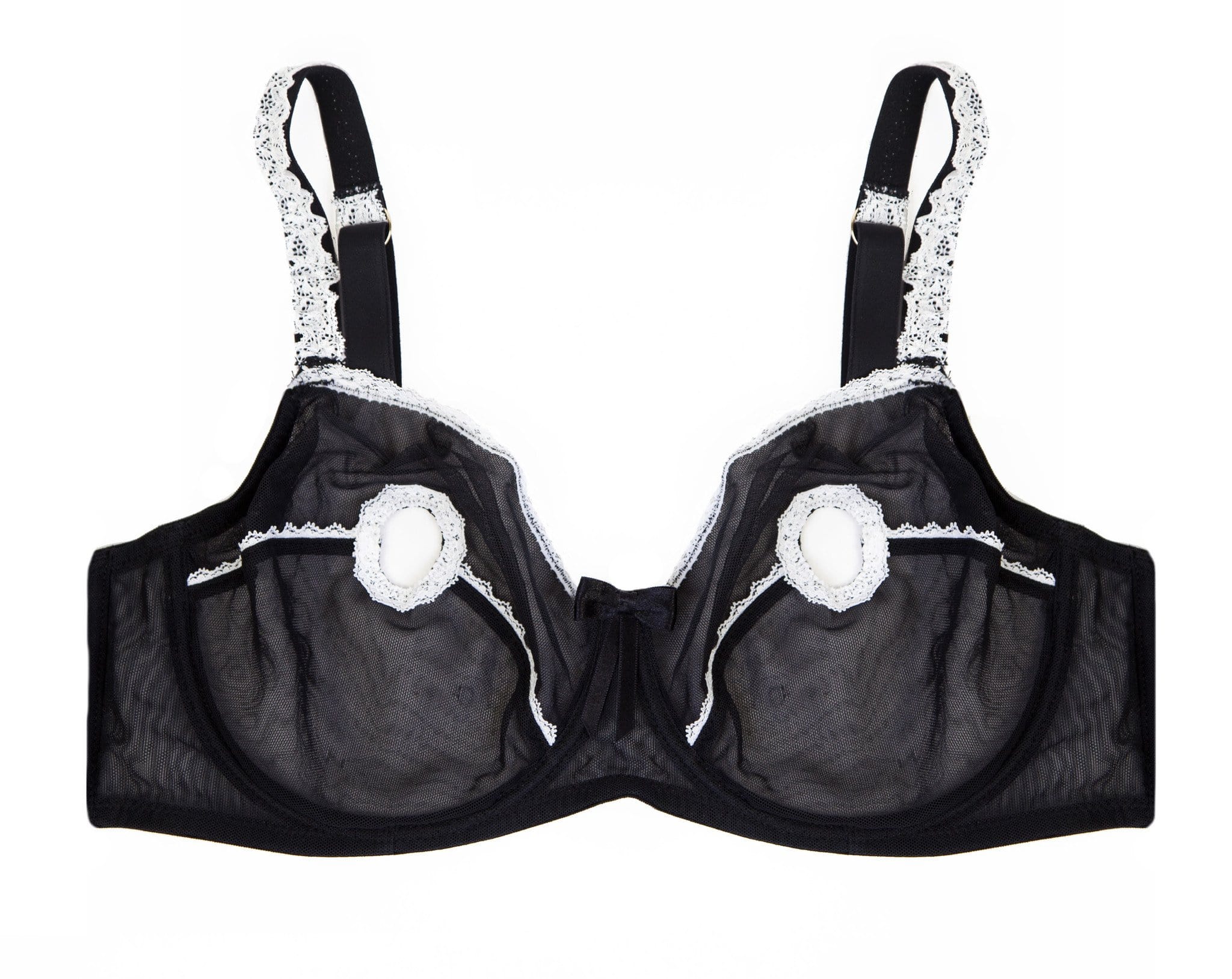 Miranda Black/Ivory Peep-Hole Bra A-D Cups - Image 3