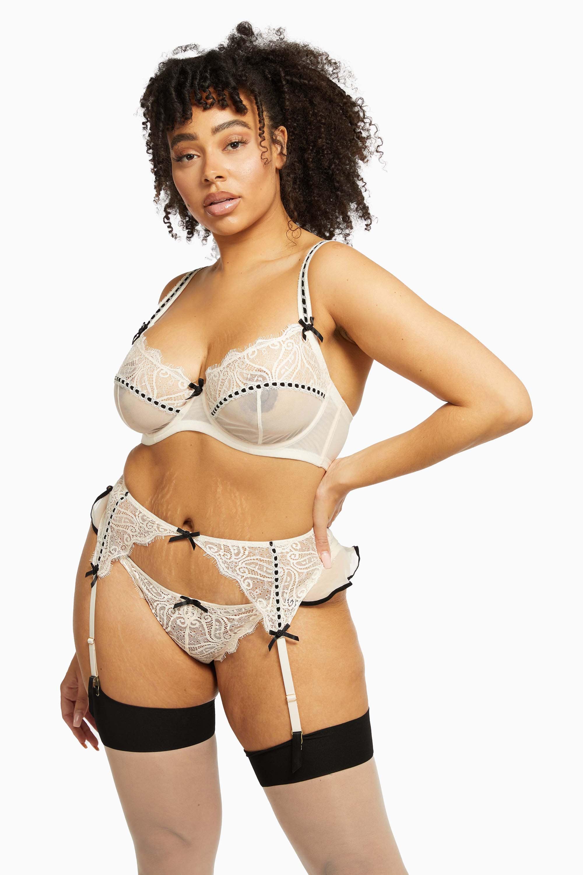 Monica Ribbon Slot Lace Bra Core Peach - Image 6