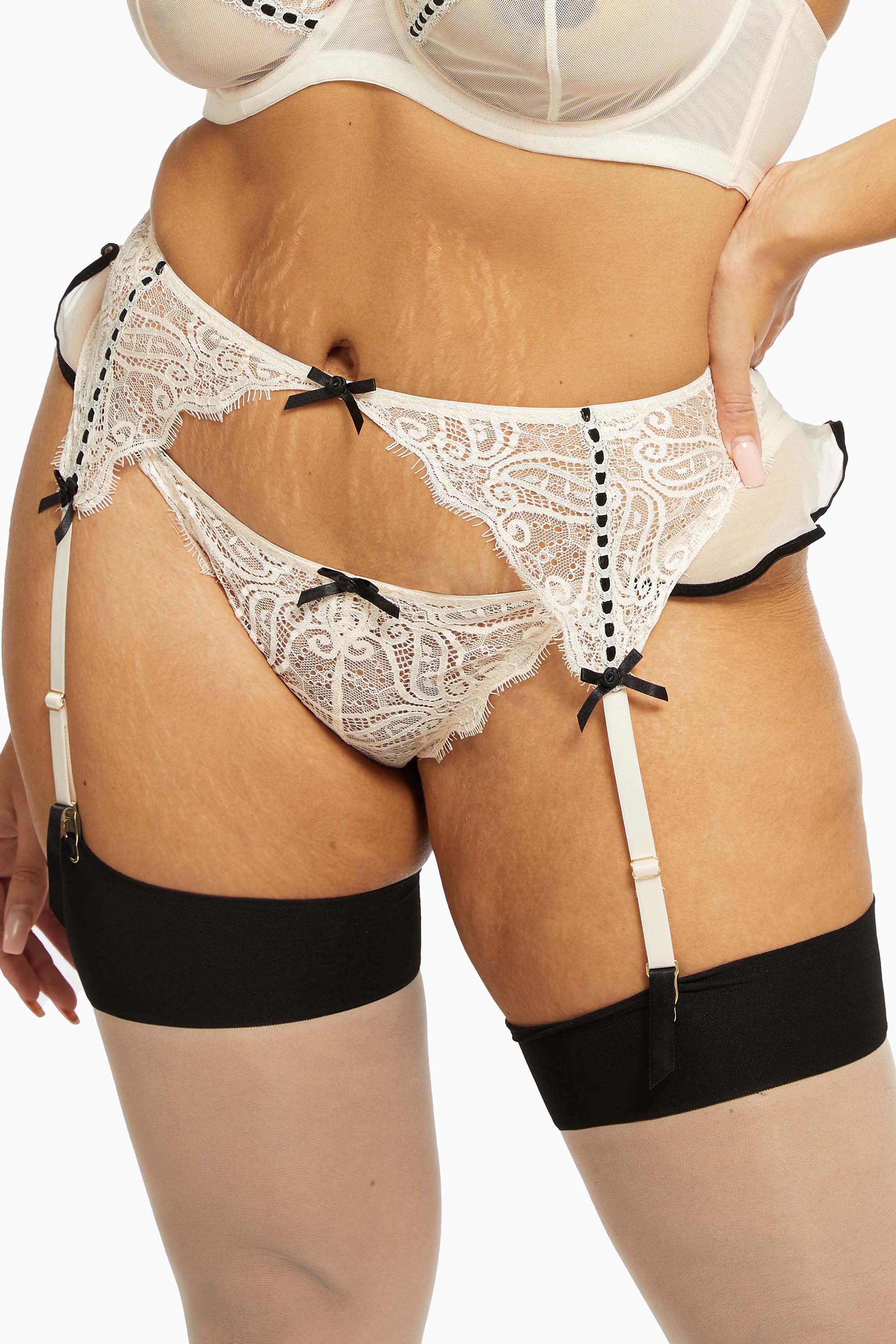 Monica Ribbon Slot Suspender Peach - Image 6