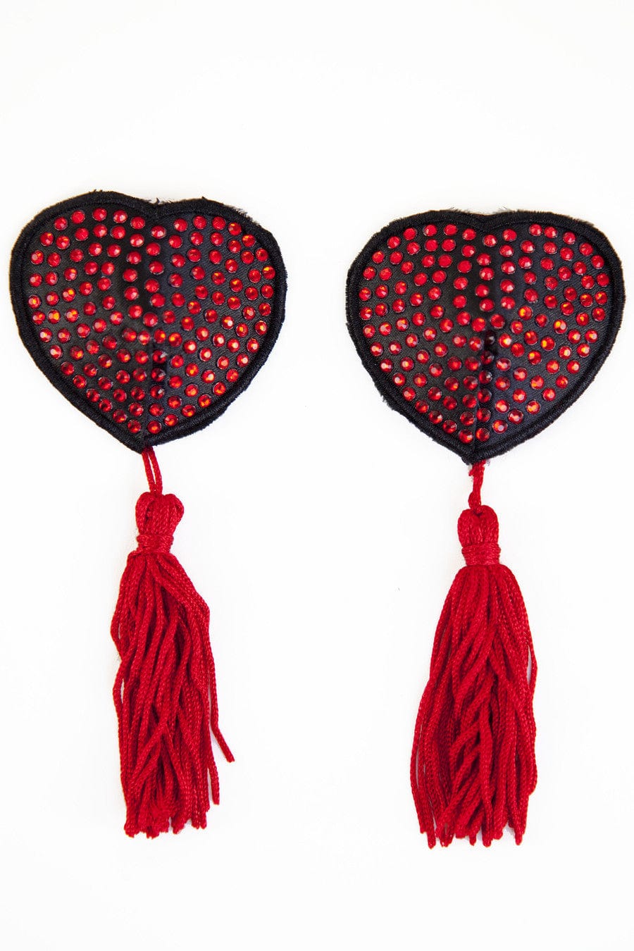 Natalia Nipple Tassels – Red Beaded Heart Shape - Image 2