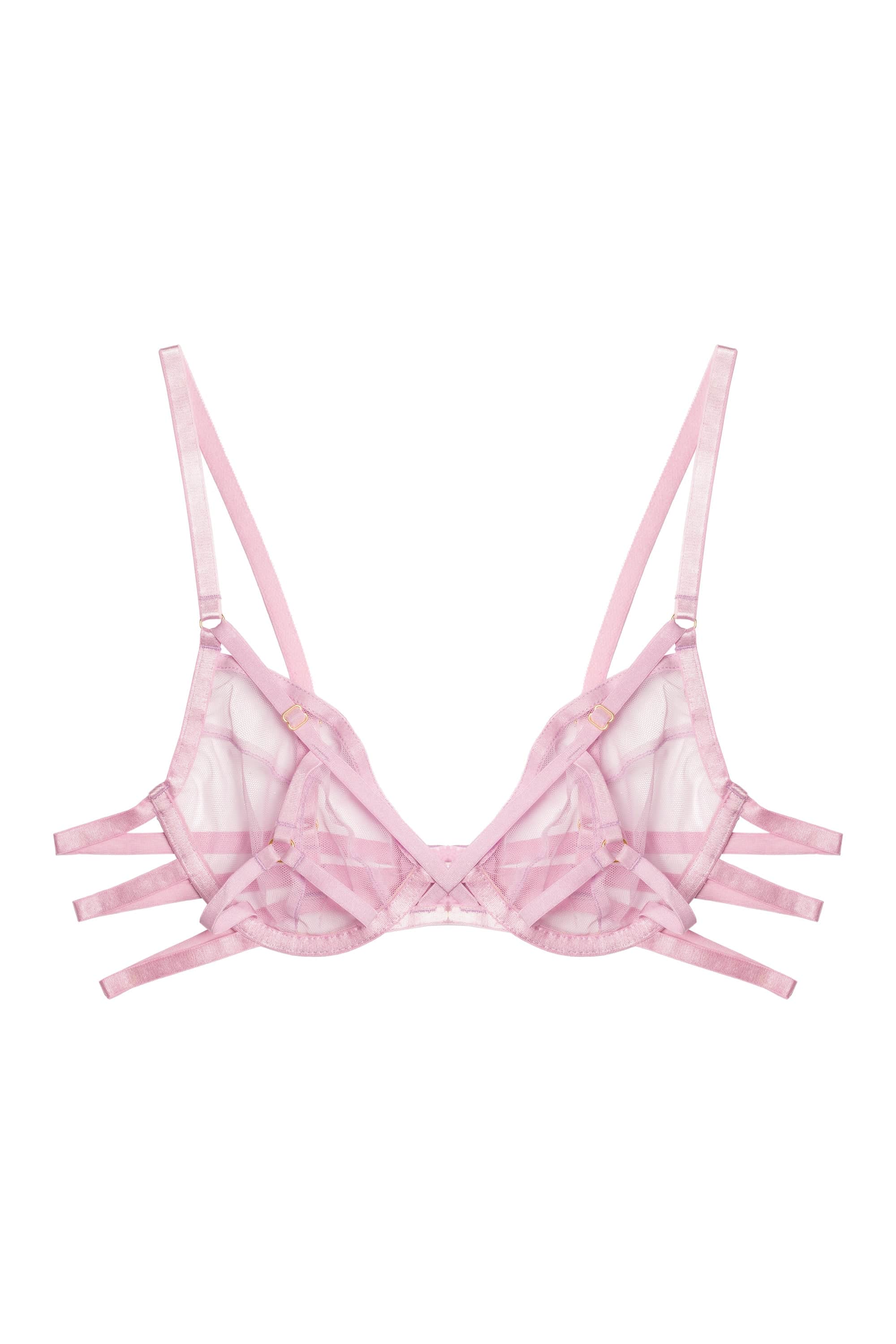 Naya Lilac Mesh Wired Plunge Bra - Image 4