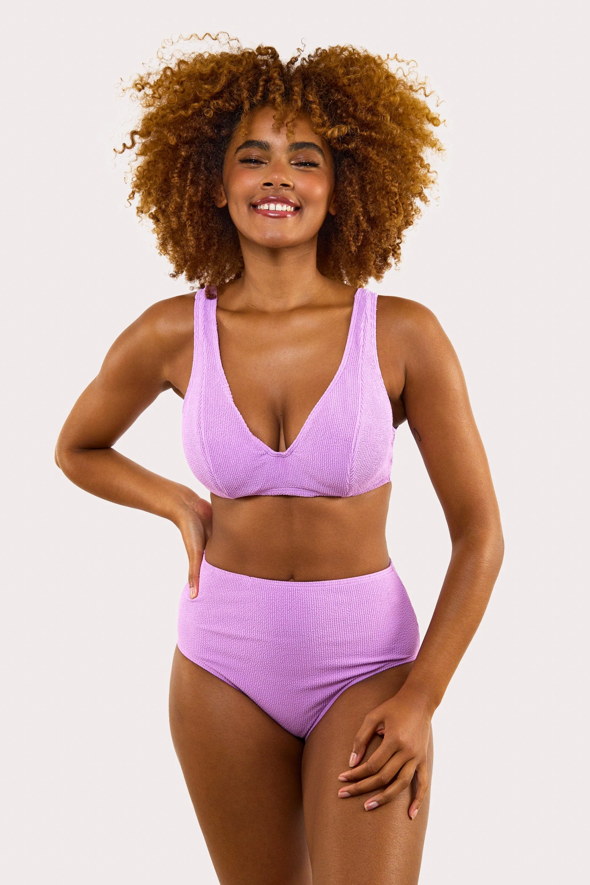 Mila Lilac Scrunch Hidden-Underwire Bikini Top - Image 3