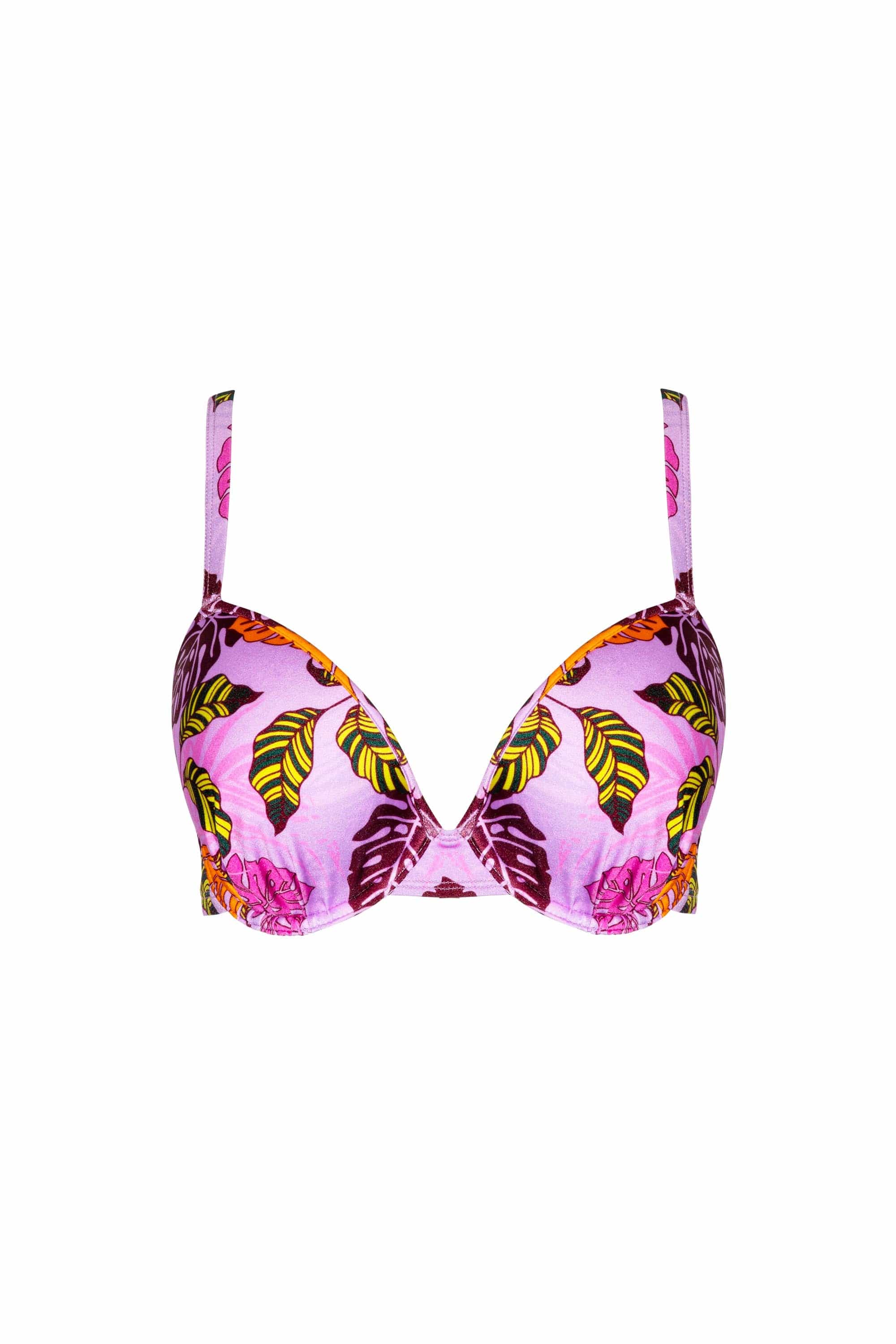 Riley Fuller Bust Mix & Match Pink Palm Print Plunge Bikini Top - Image 4