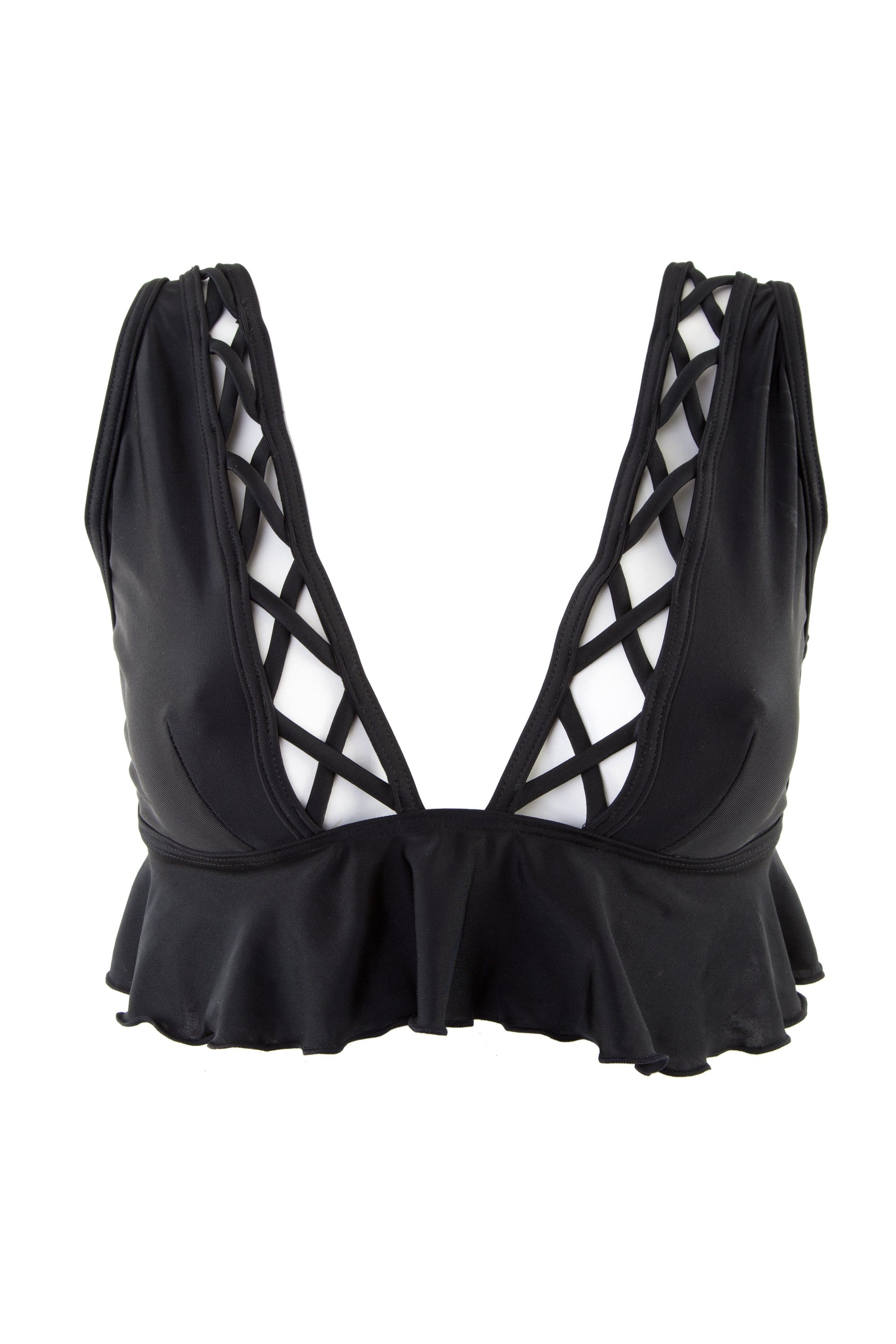 Peek & Beau Black Lattice Bikini Top - Image 2