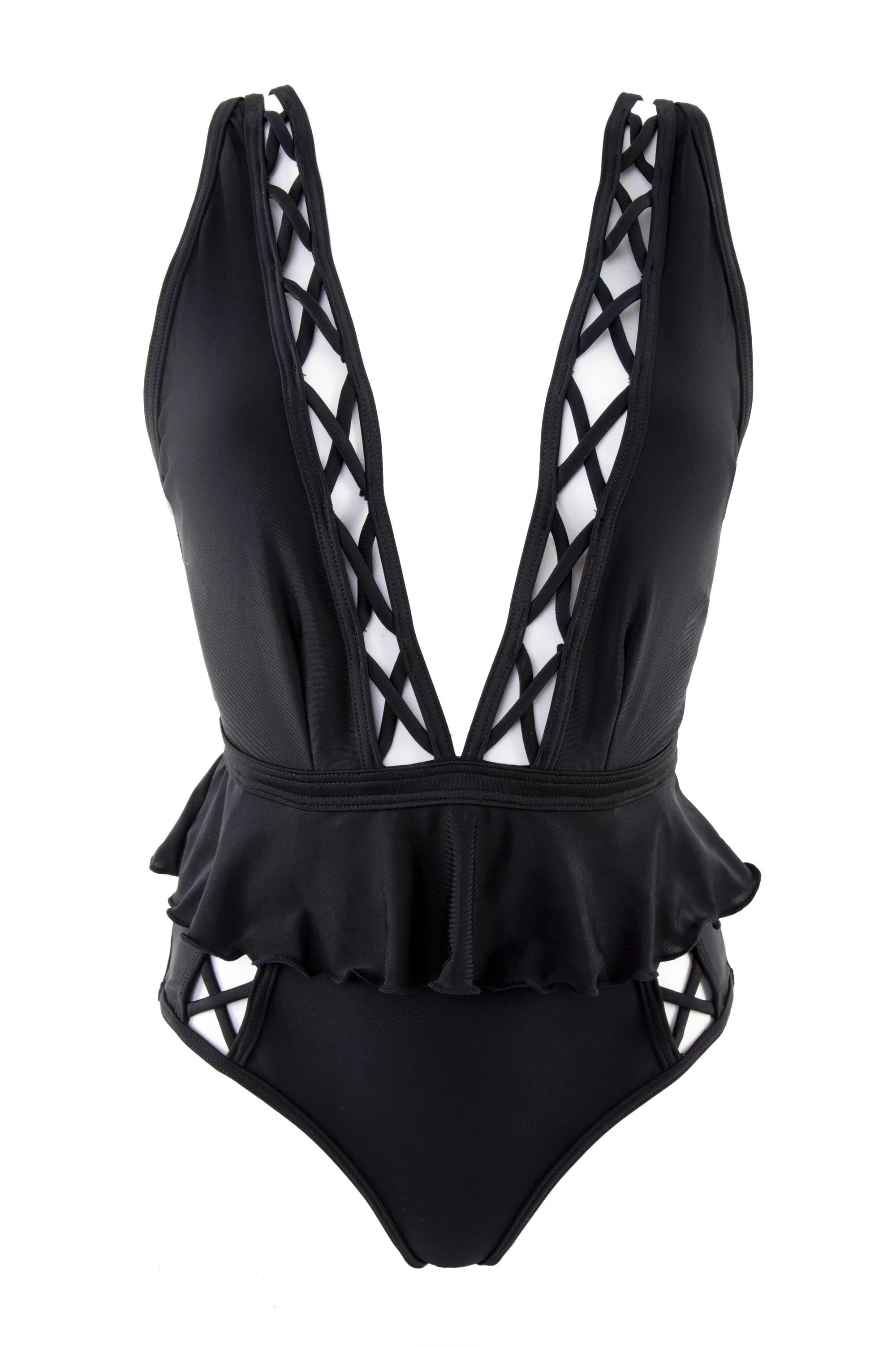 Peek & Beau Black Lattice Swimsuit - Image 2