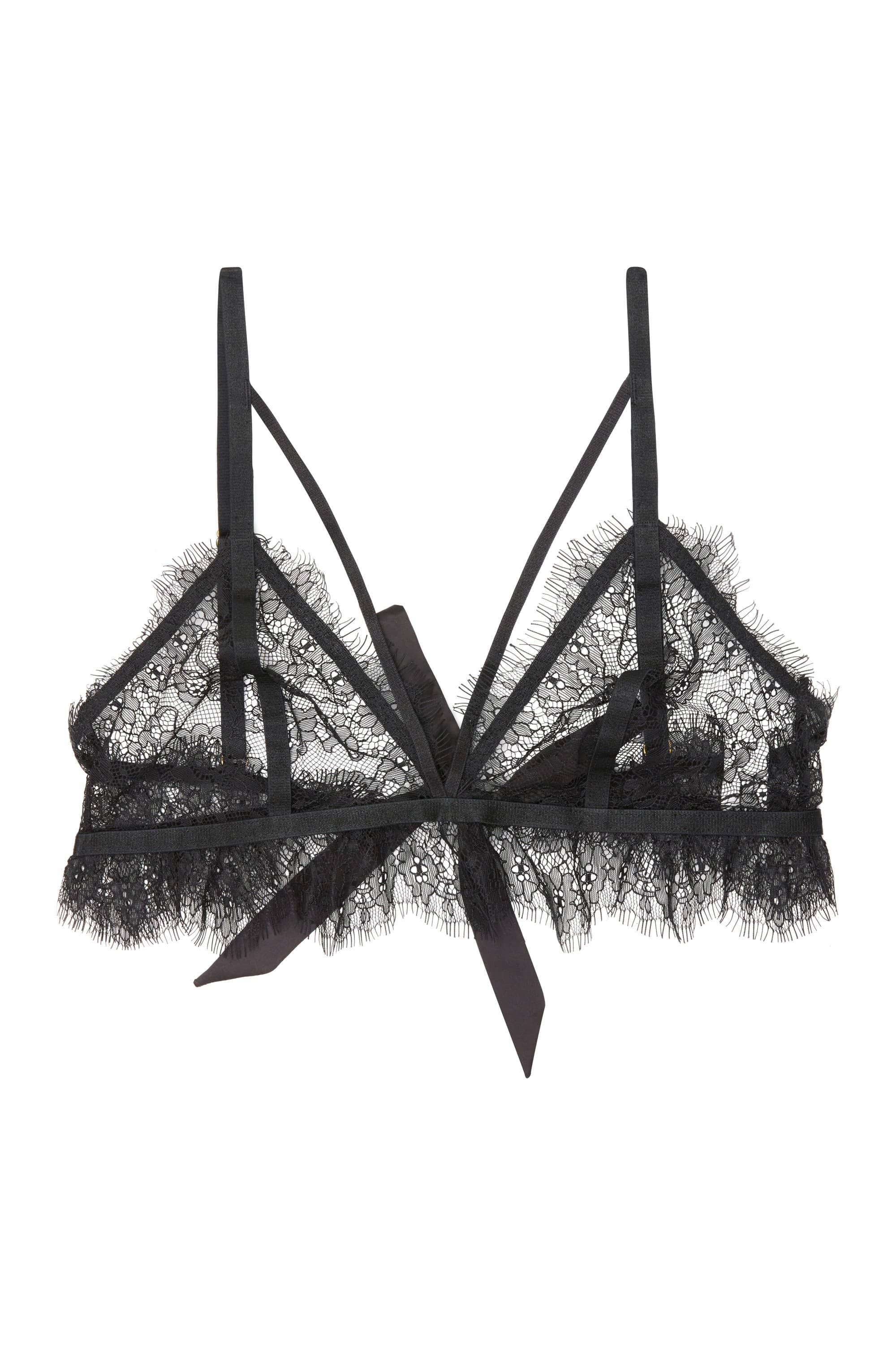 Bryn Black Lace frill triangle bra - Image 2