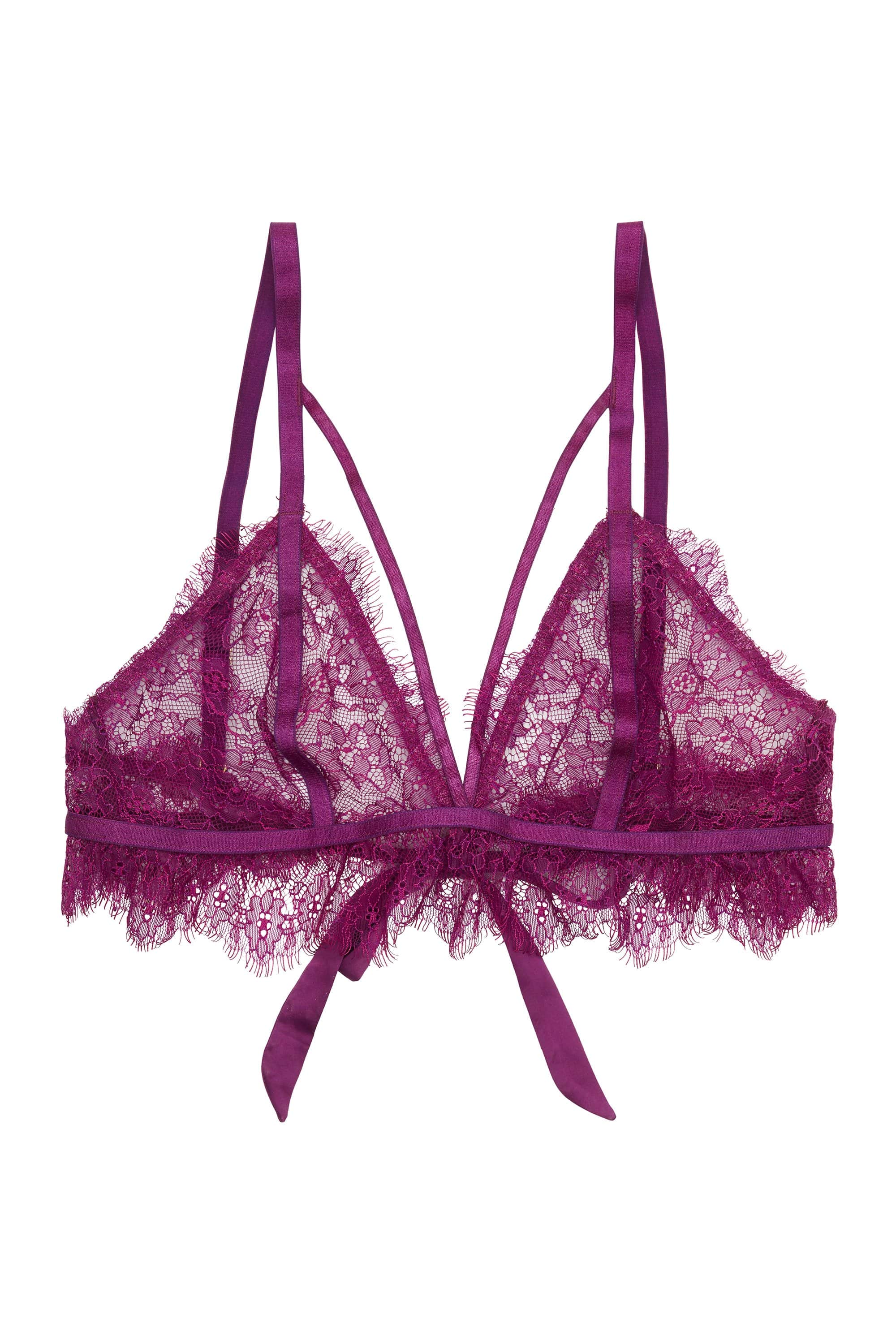 Bryn Purple Lace frill triangle bra - Image 2