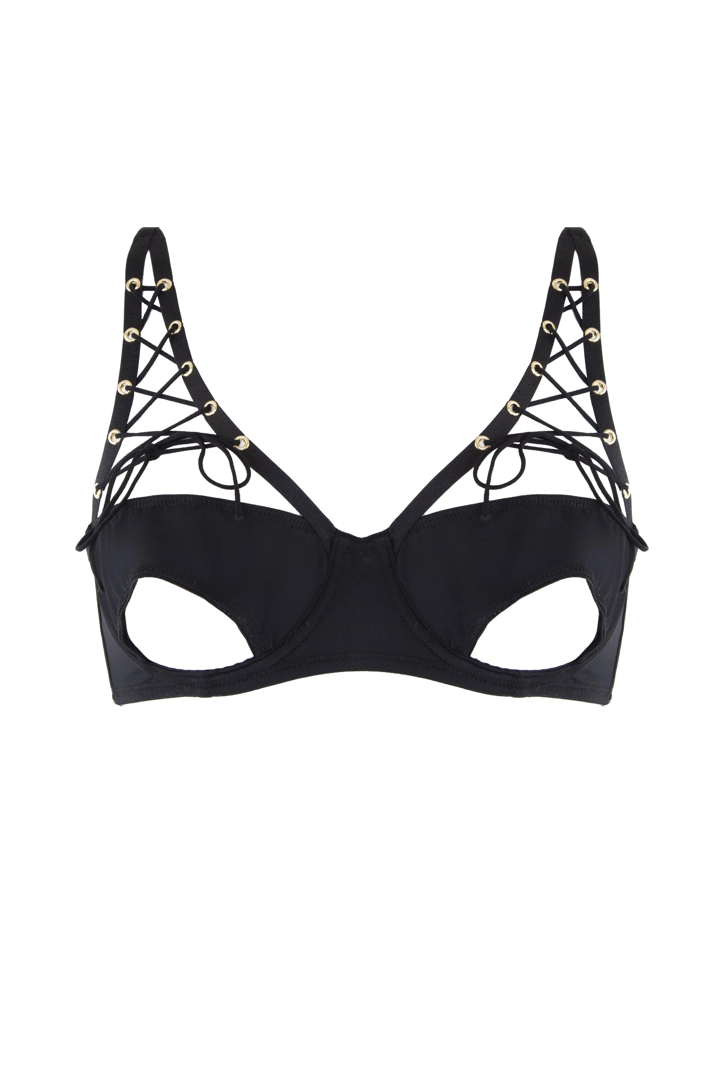 Peek & Beau Callie Open Cup Lace Up Bra DD+ Cups - Image 2