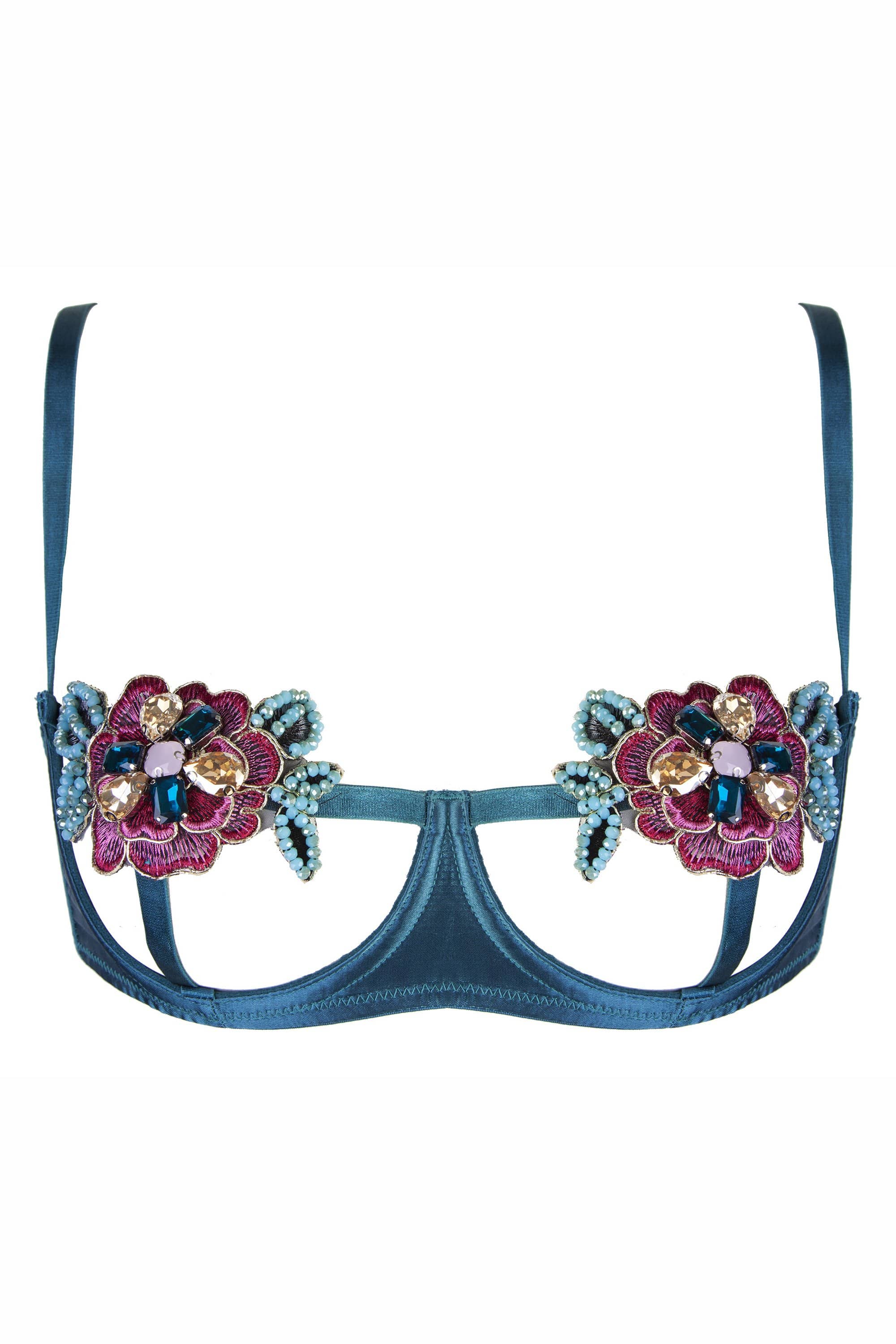 Peek & Beau Eileen Jewelled Applique Open Cup Bra - Image 2