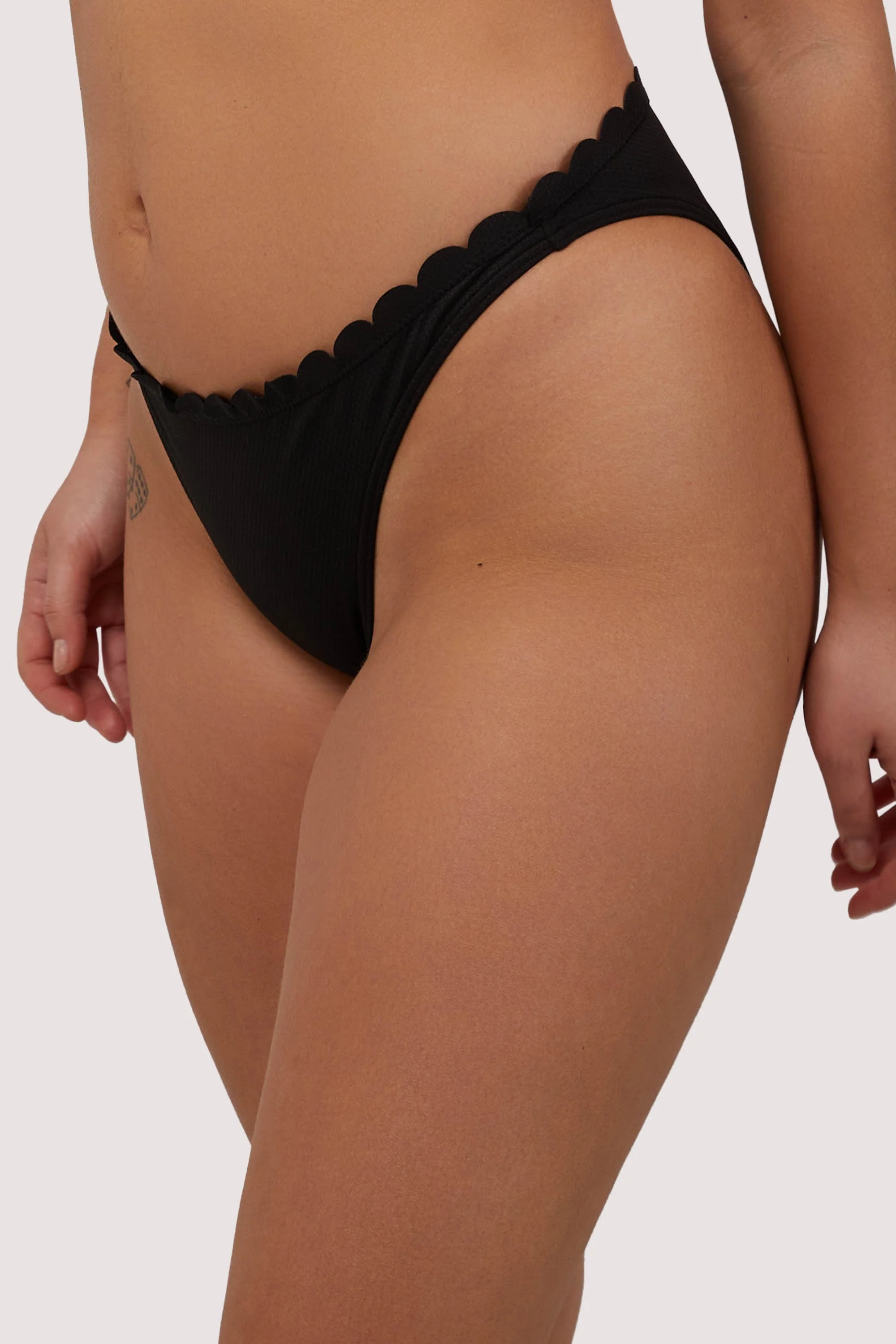 Sophia Mix & Match Black Scallop High-Leg Bikini Bottom - Image 3