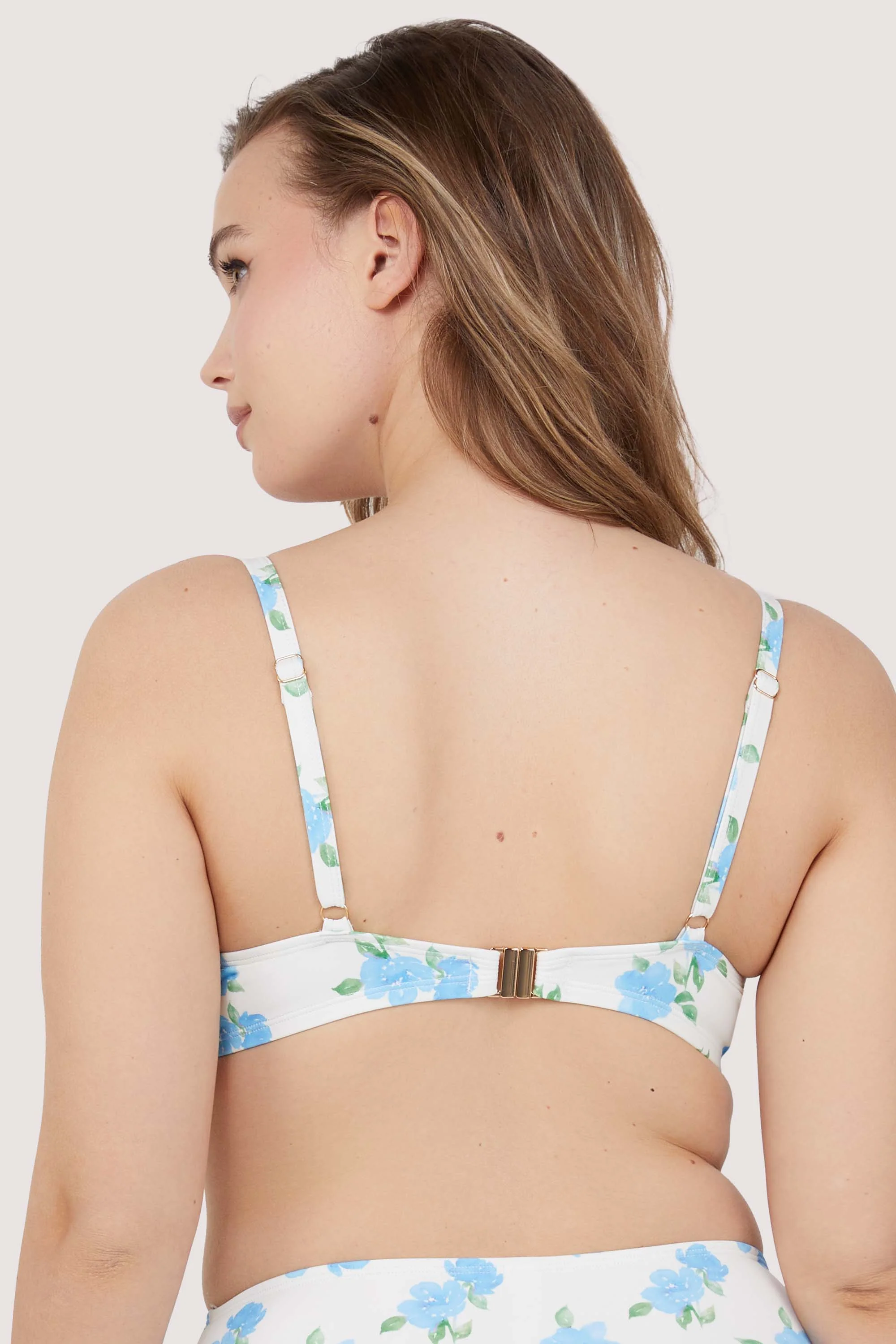 Amelia Fuller Bust Mix & Match Watercolour Floral Plunge Bikini Top - Image 2
