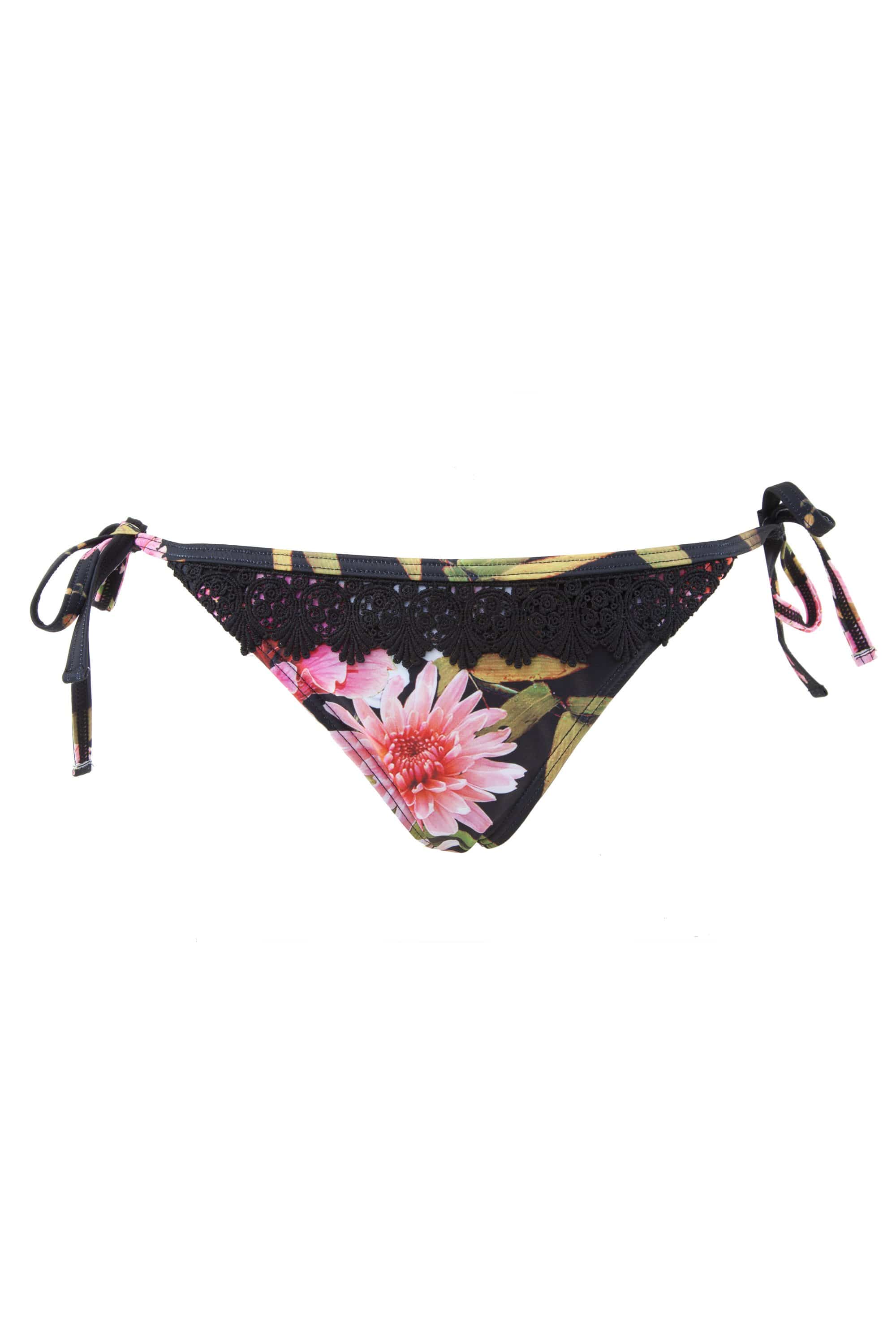 Peek & Beau Floral Print & Crochet Tie Side Brief