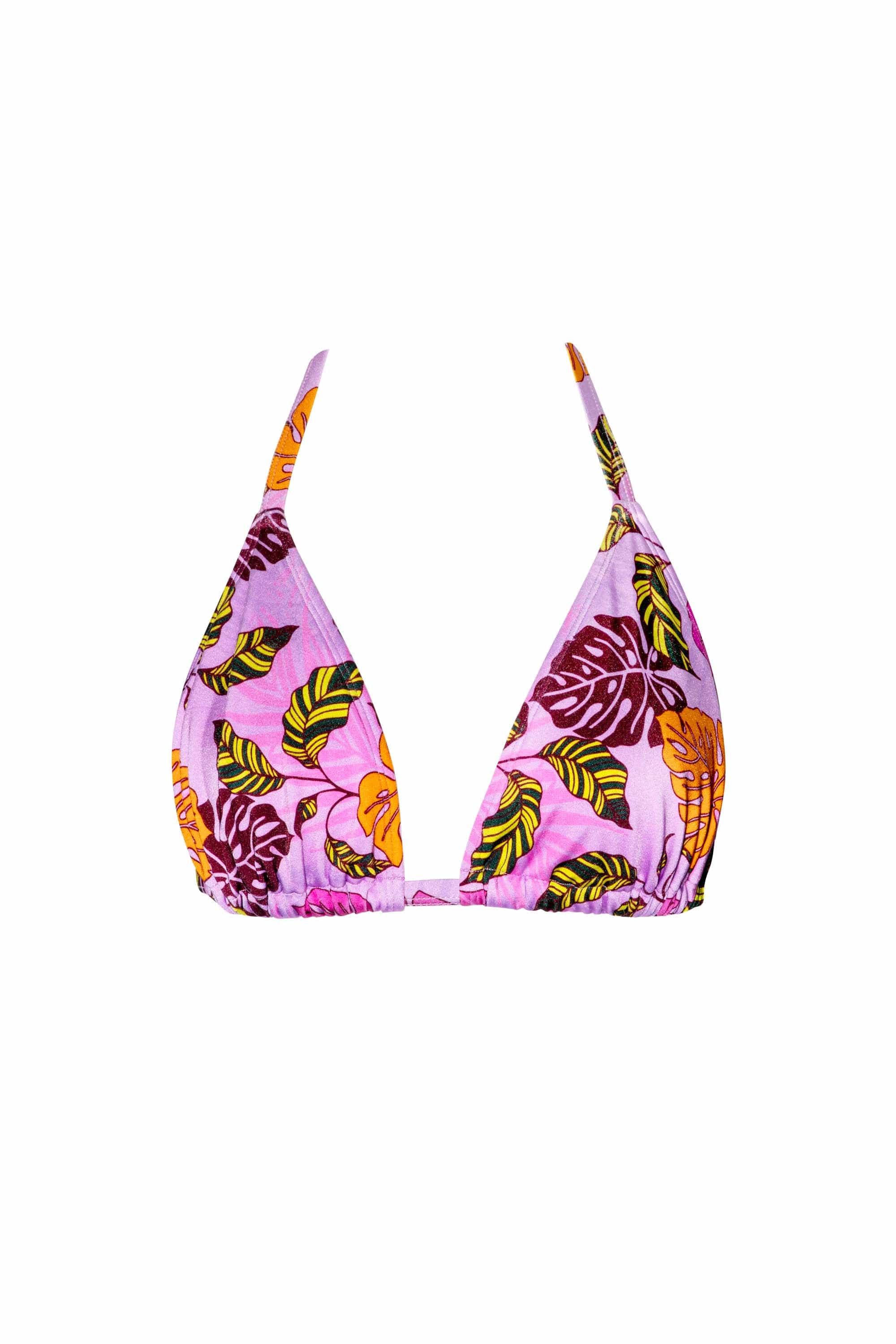 Riley Fuller Bust Mix & Match Pink Palm Print Triangle Bikini Top - Image 5