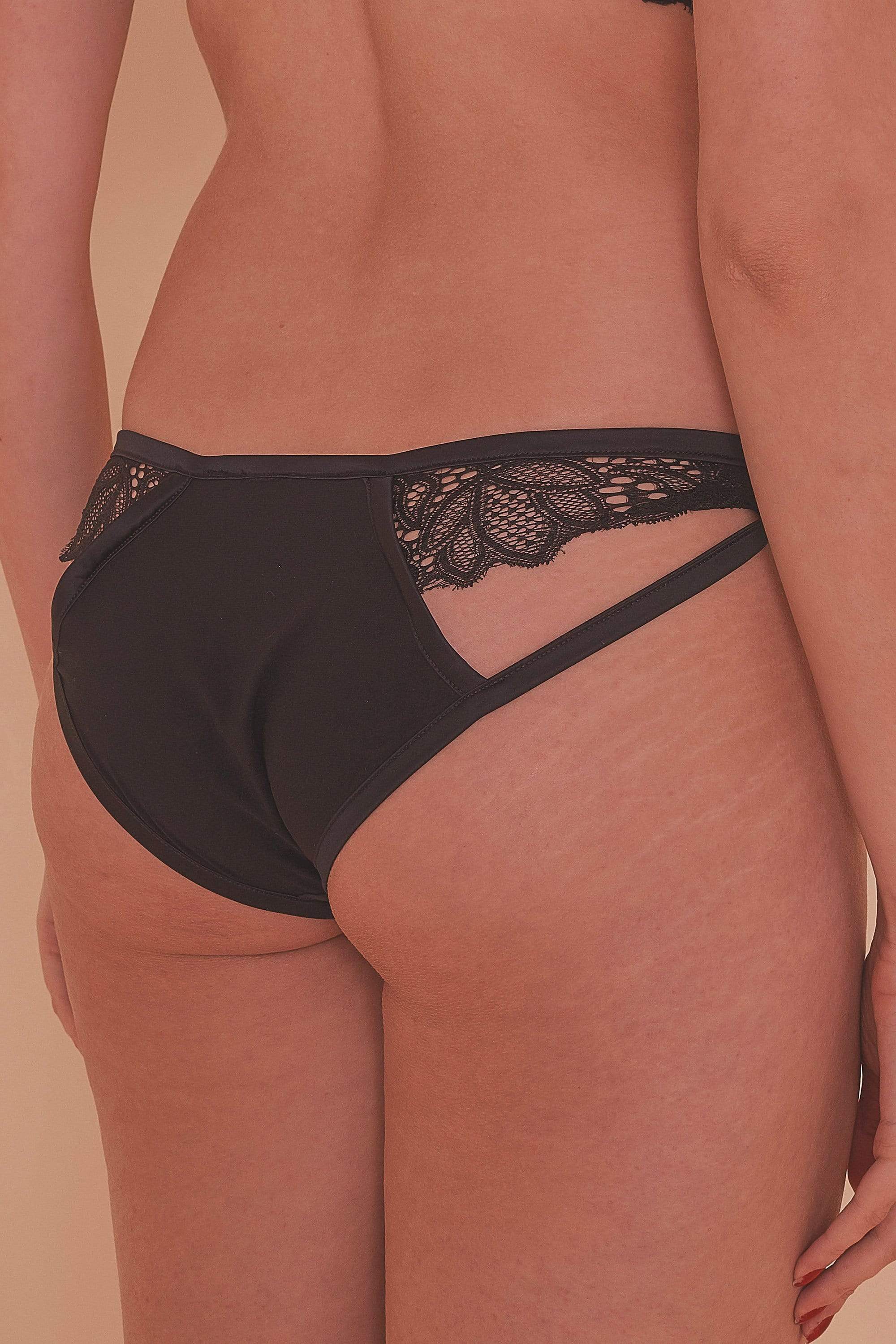 Ida satin cut out knickers with lace - Image 4