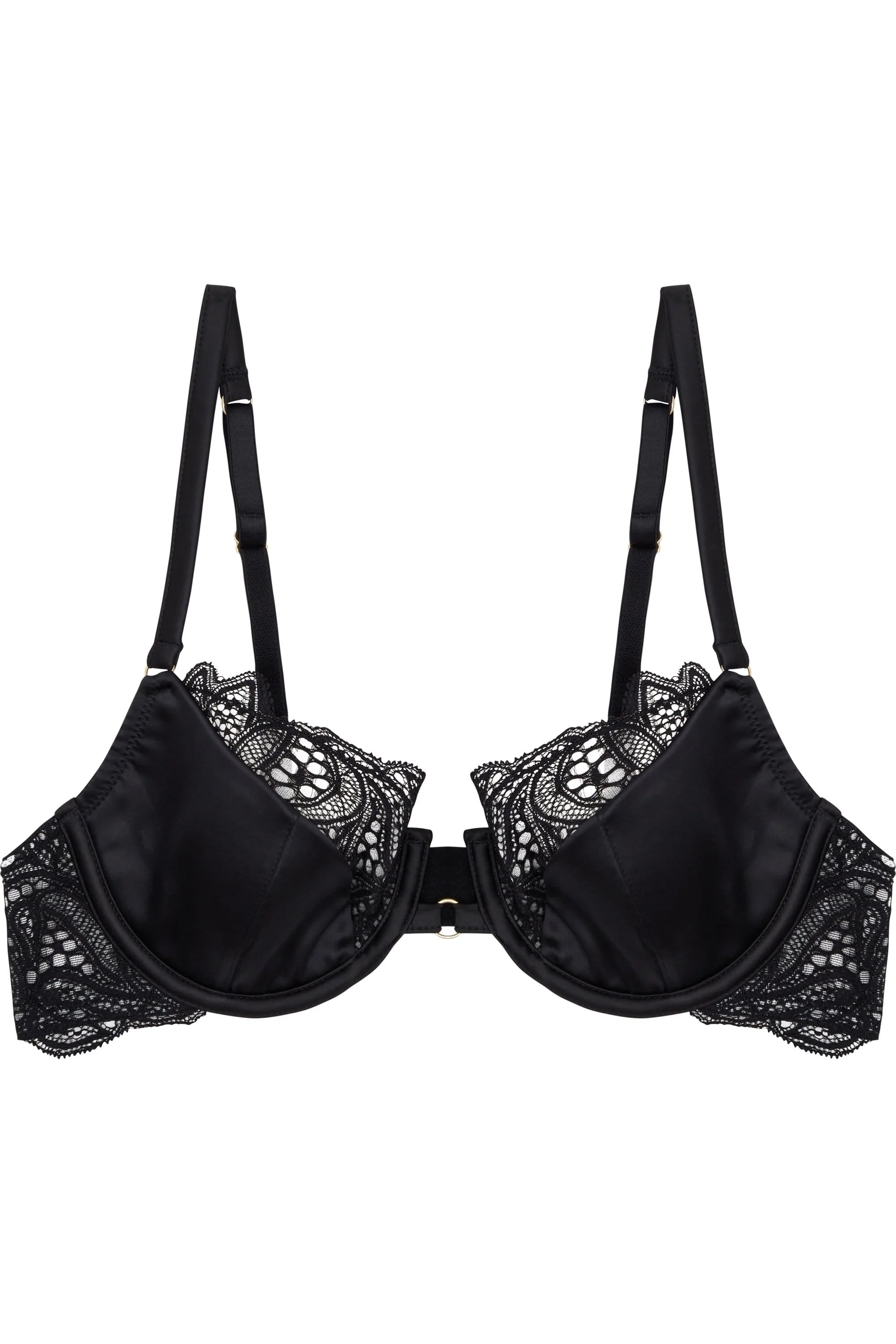 Ida Satin sling & lace bra with ring detail A - D - Image 2