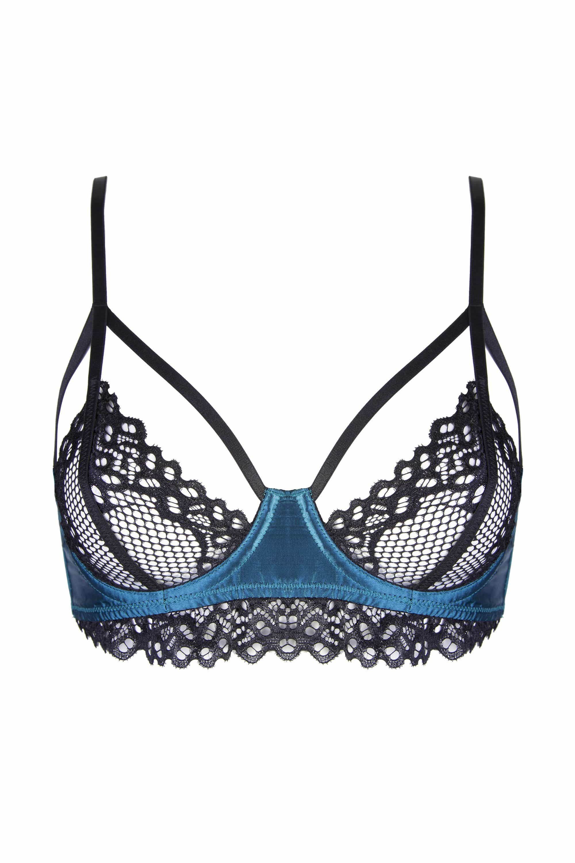 Peek & Beau Kay Teal and Black Lace Bra A - DD/E - Image 2