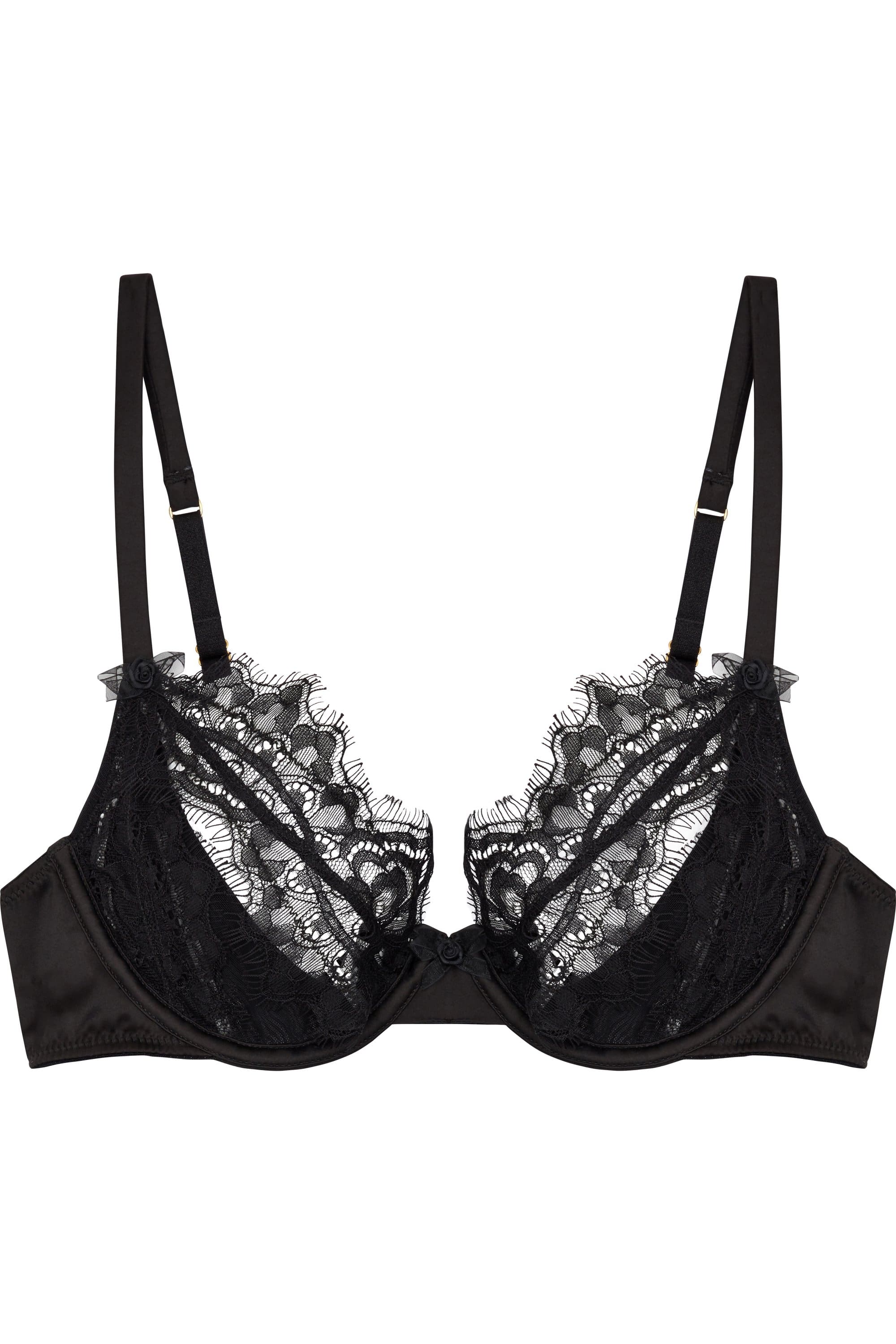 Minnie Eyelash Lace Open Cup Bra Black A - DDD/F - Image 2