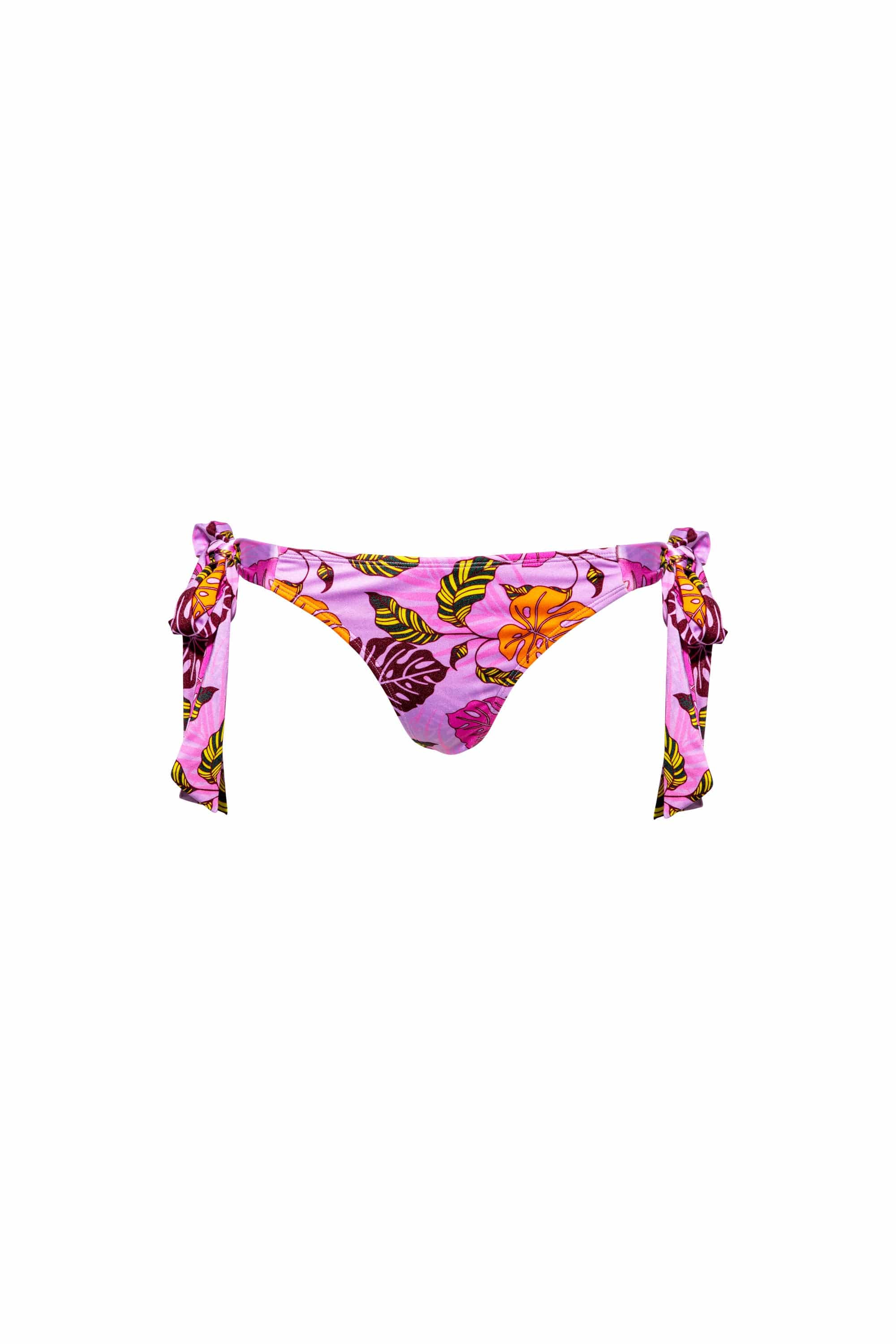 Riley Mix & Match Pink Palm Print Tie Side Bikini Bottom - Image 4