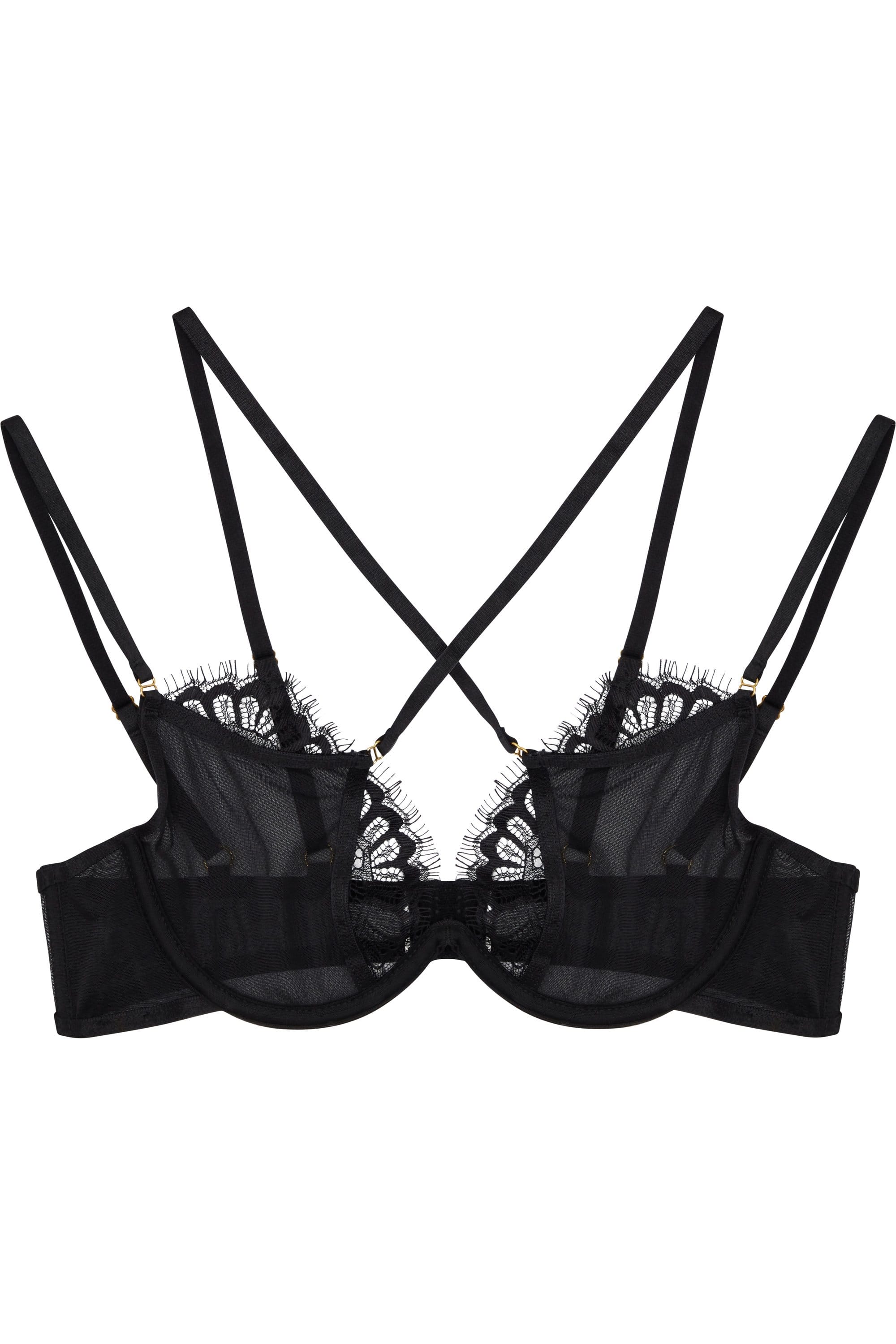 Peek & Beau Polly Black lace cross over bra A - DDD/F - Image 2