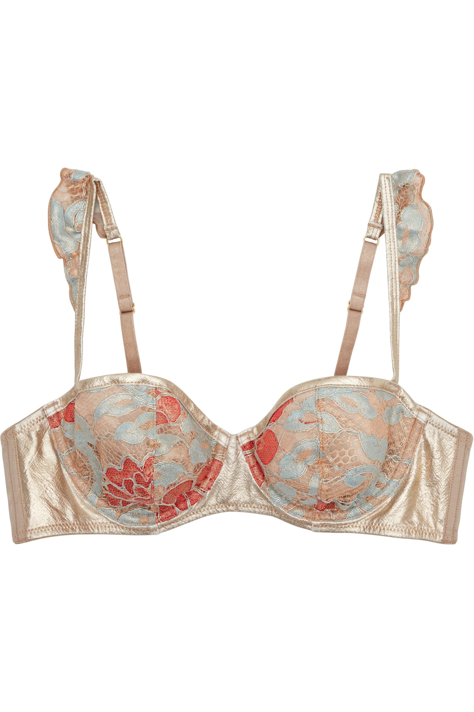 Quinn Gold leatherette and lace bra A - DDD/F - Image 2