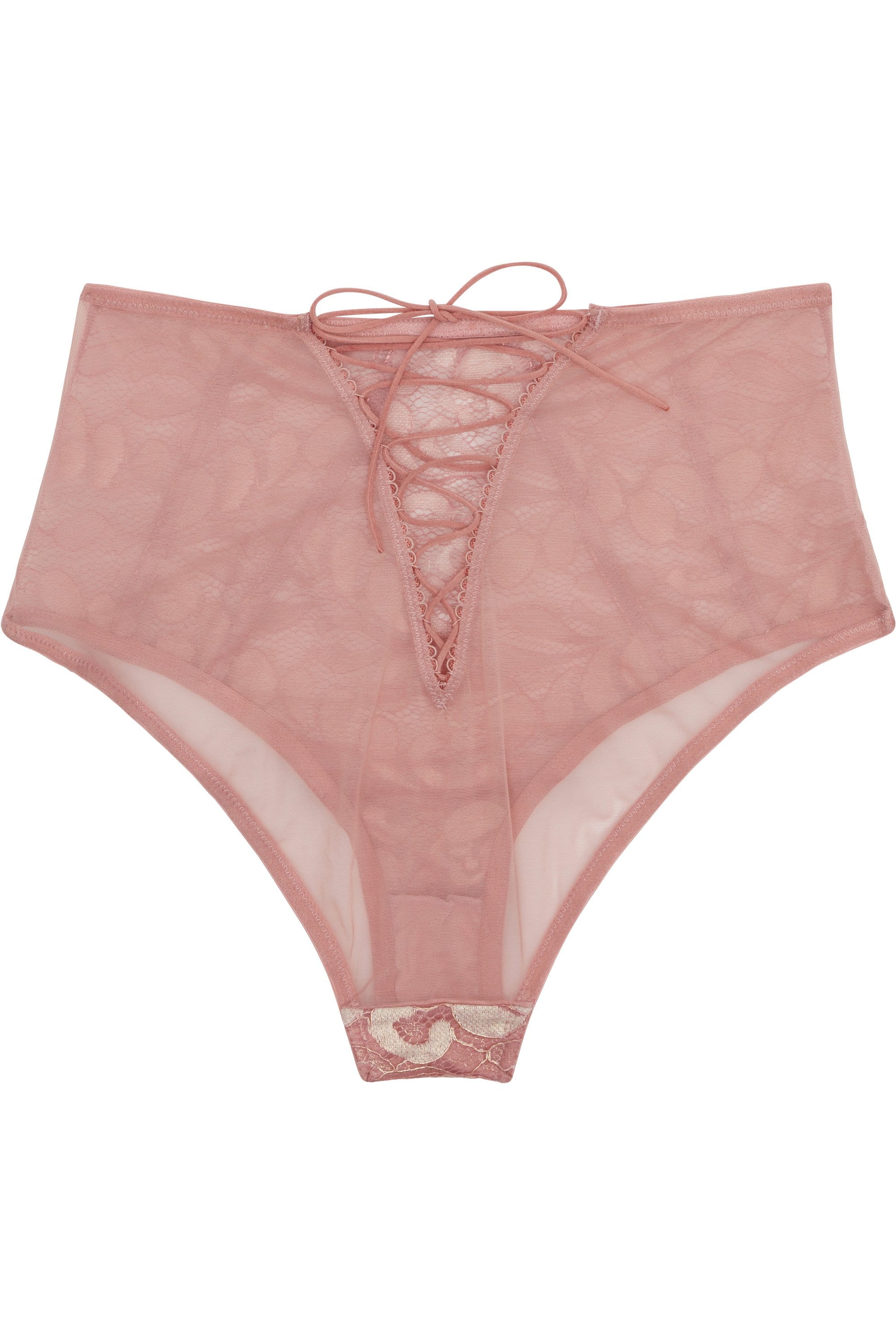 Peek & Beau Quinn Pink leatherette and lace HW brief - Image 3