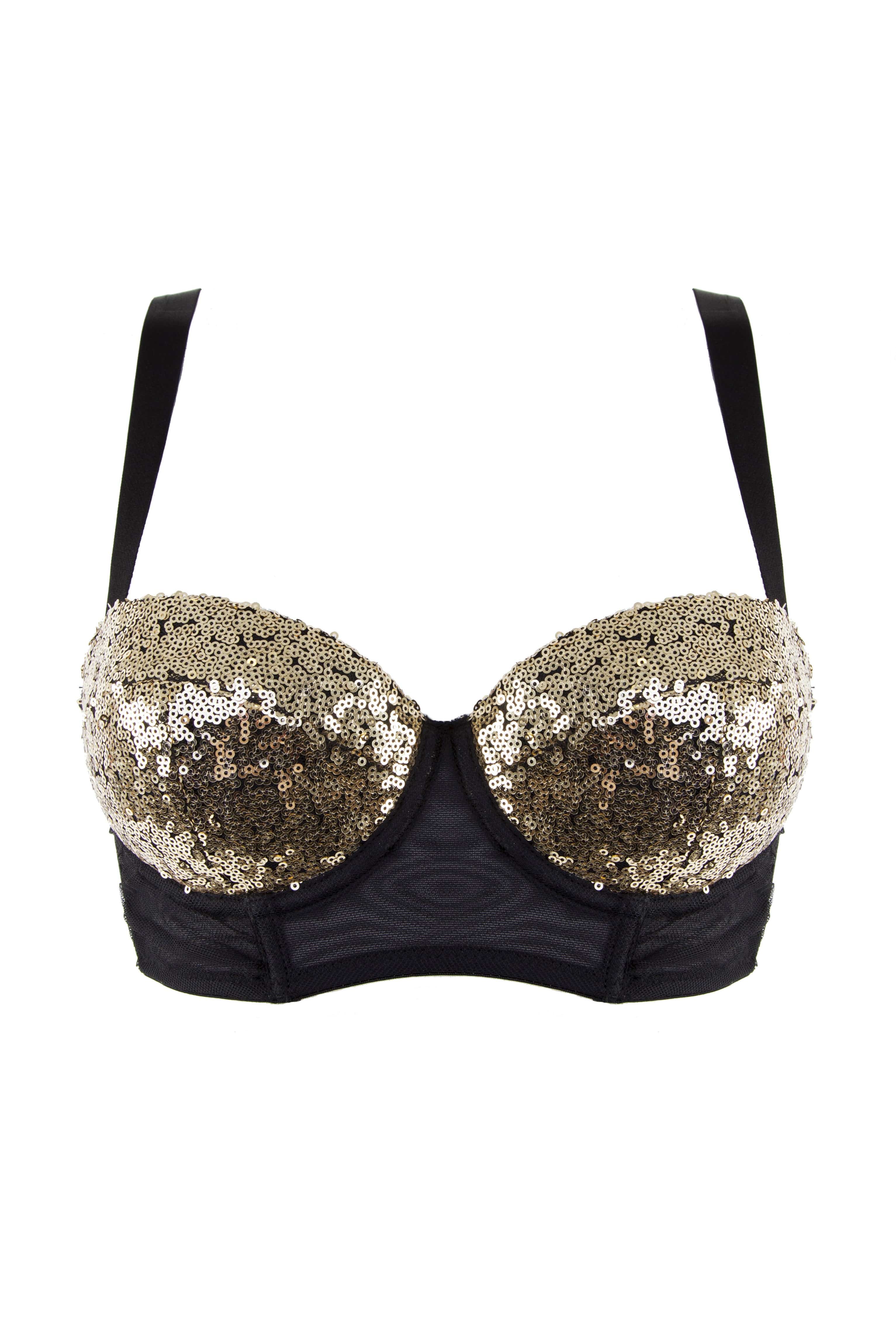 Peek & Beau - Tallulah Ruched Gold Sequin Bra Curve - Image 2