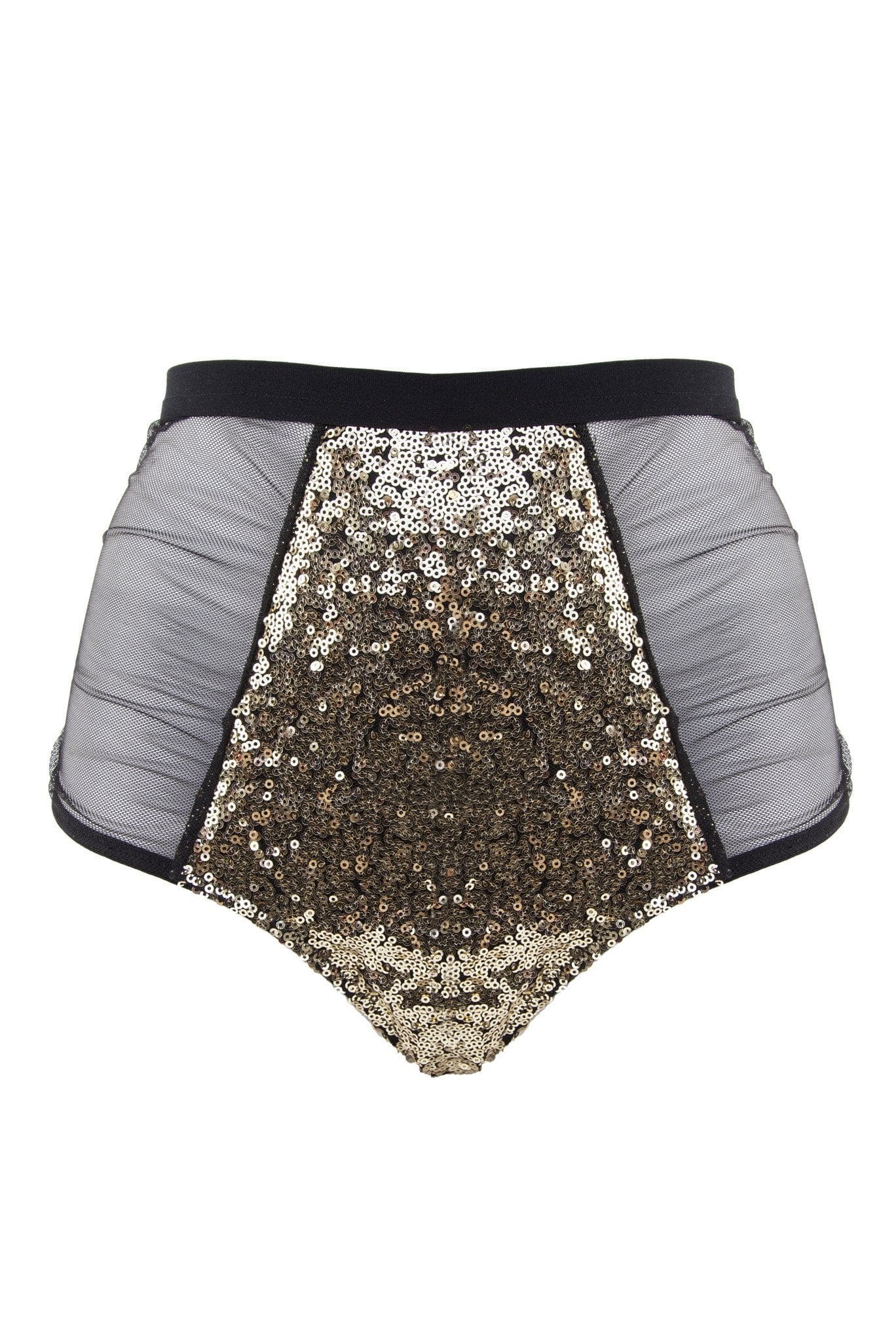 Peek & Beau - Tallulah Ruched Tulle Gold Sequin Brief Curve - Image 3