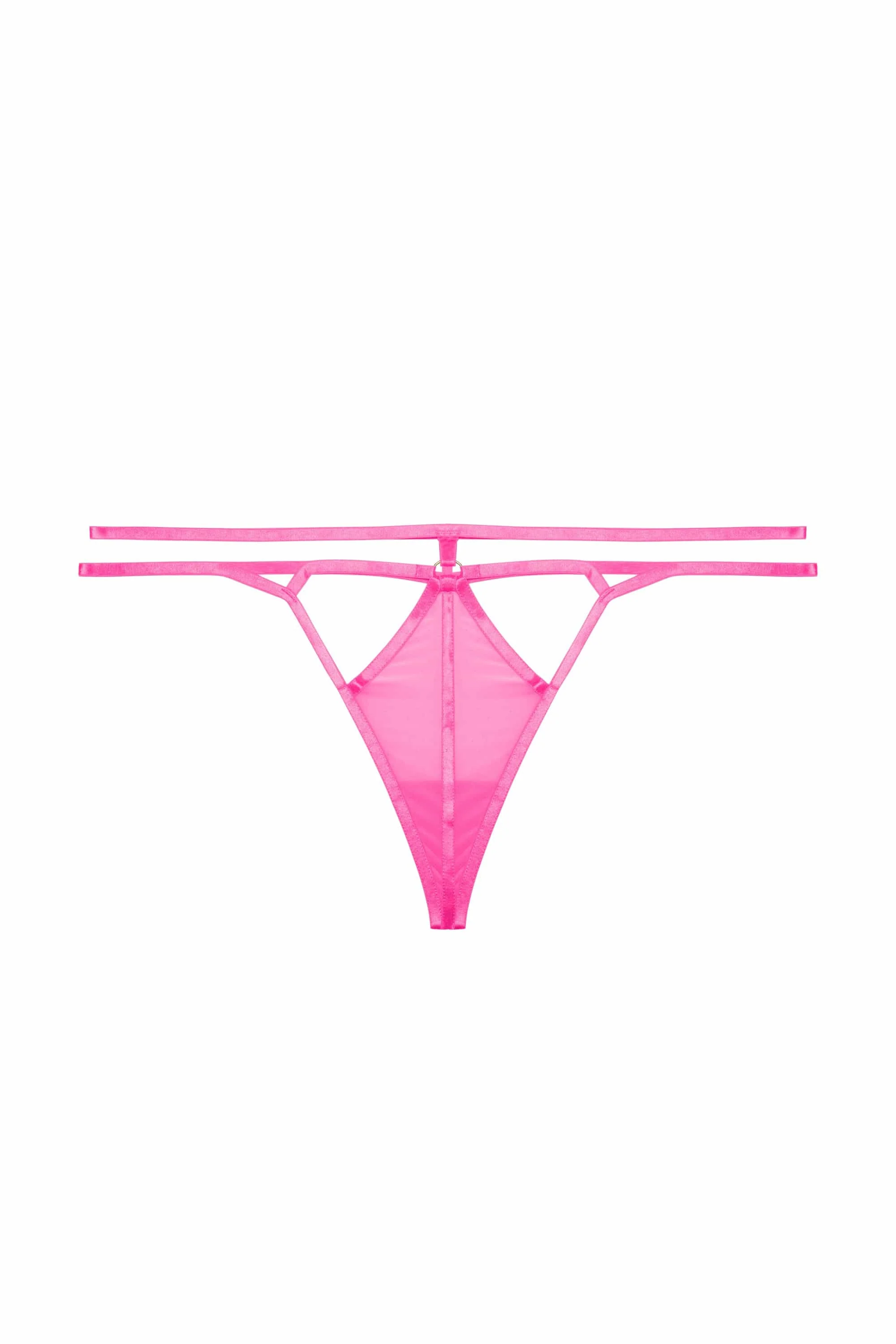 Penny Neon Pink Strappy Mesh Thong - Image 6