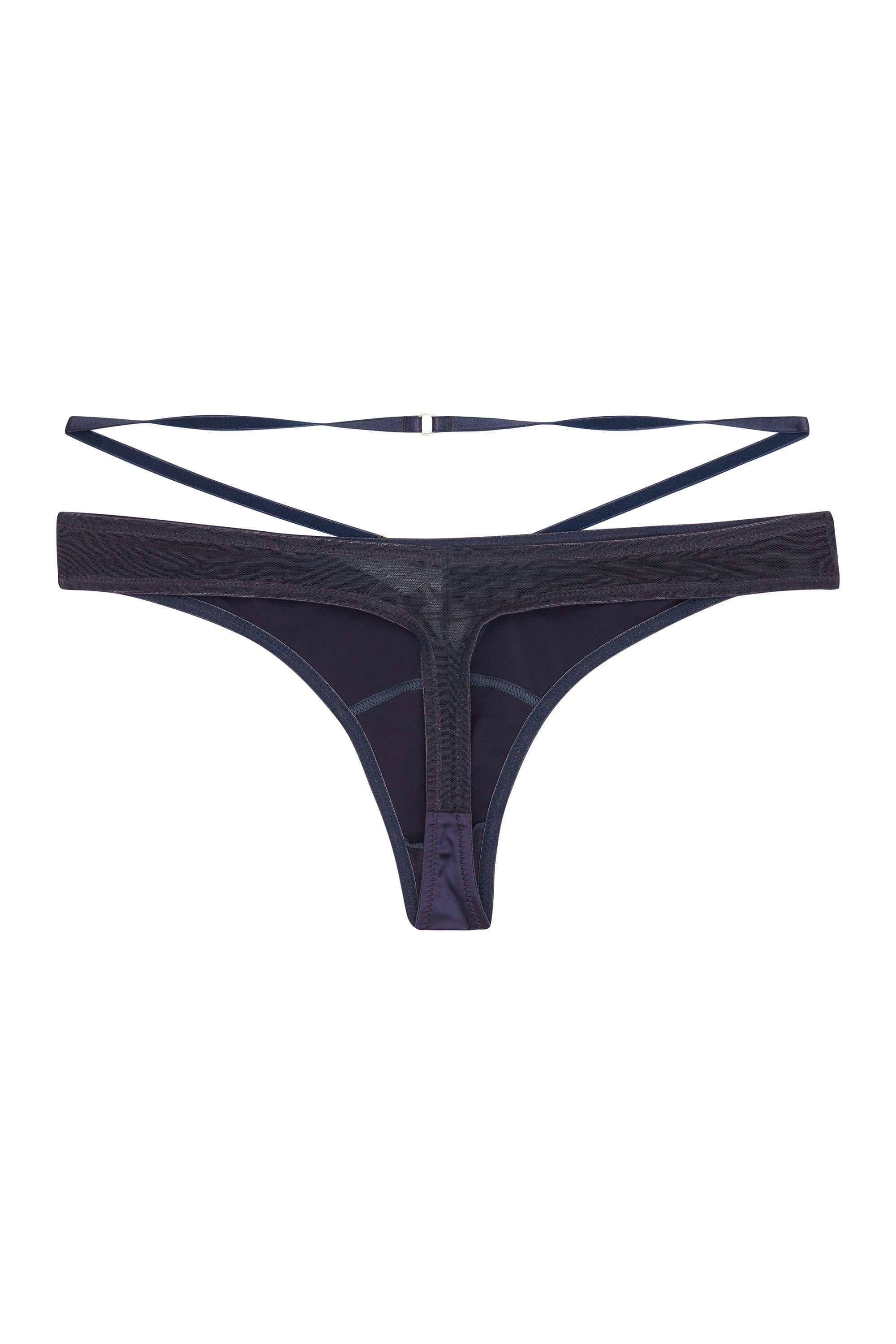 Philly Navy Tulip Satin Thong - Image 5