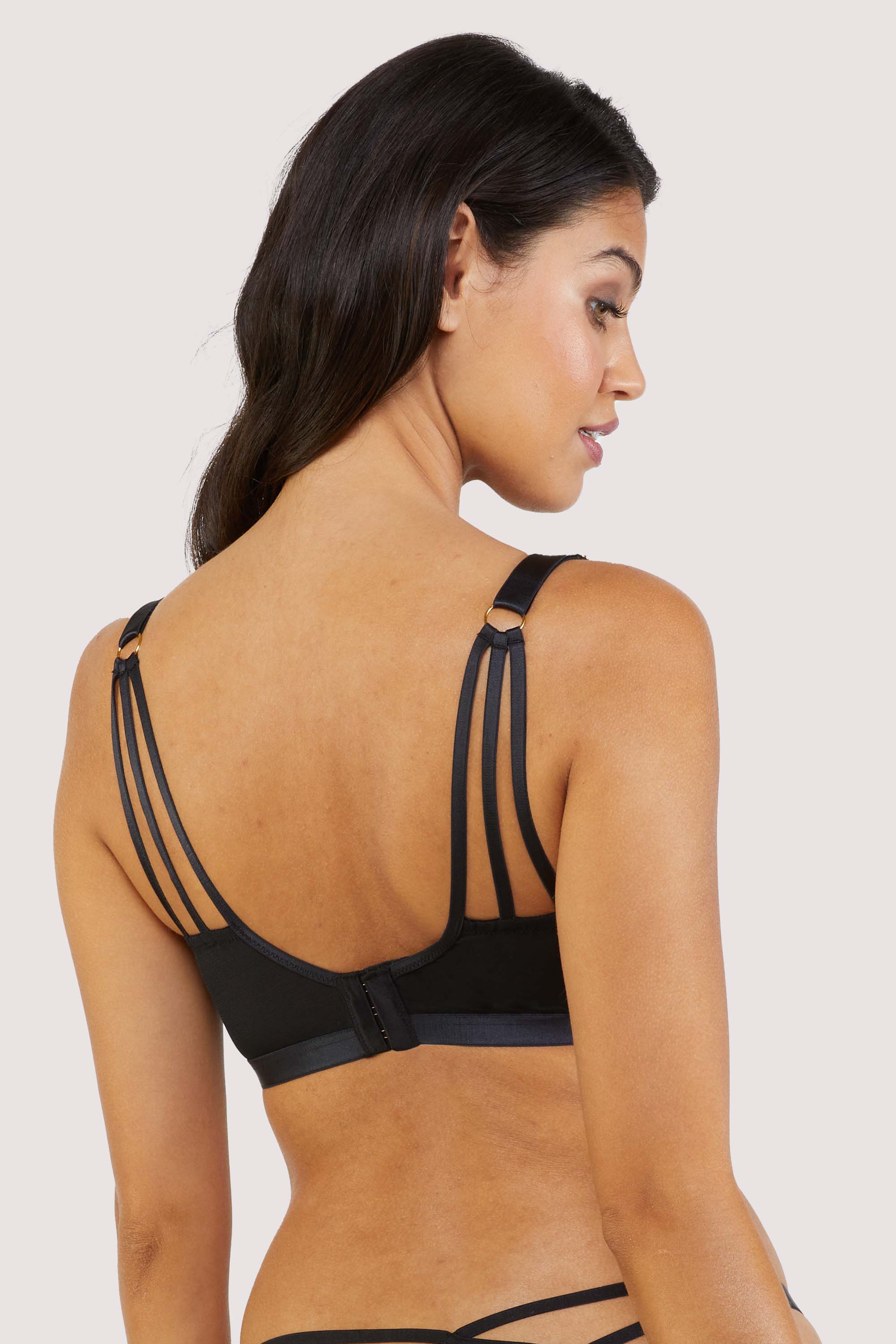 Pippa Black Deco Embroidered Caged Plunge Set - Image 4