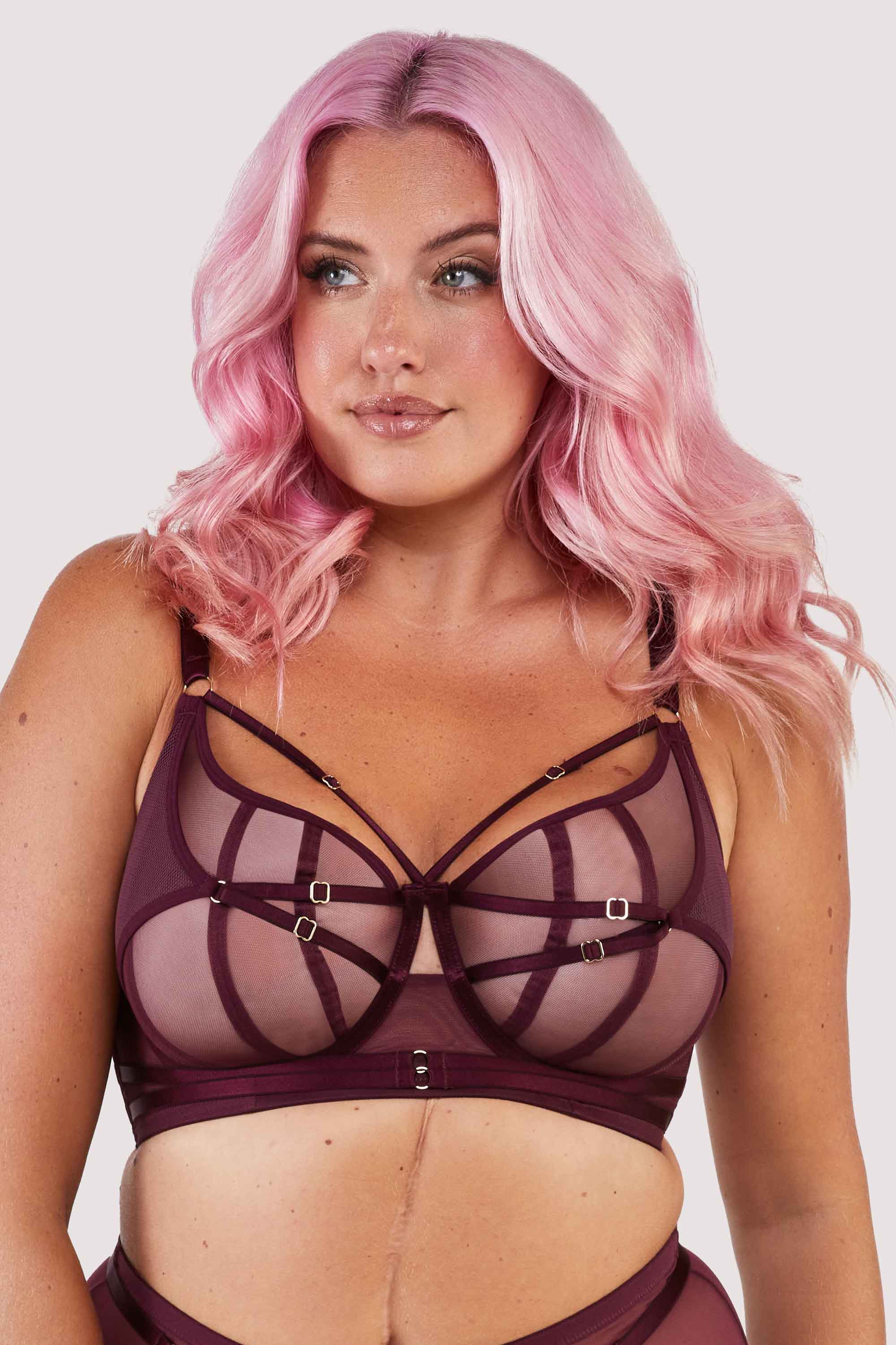 Eddie Wine Crossover Balconette Bra - Image 6
