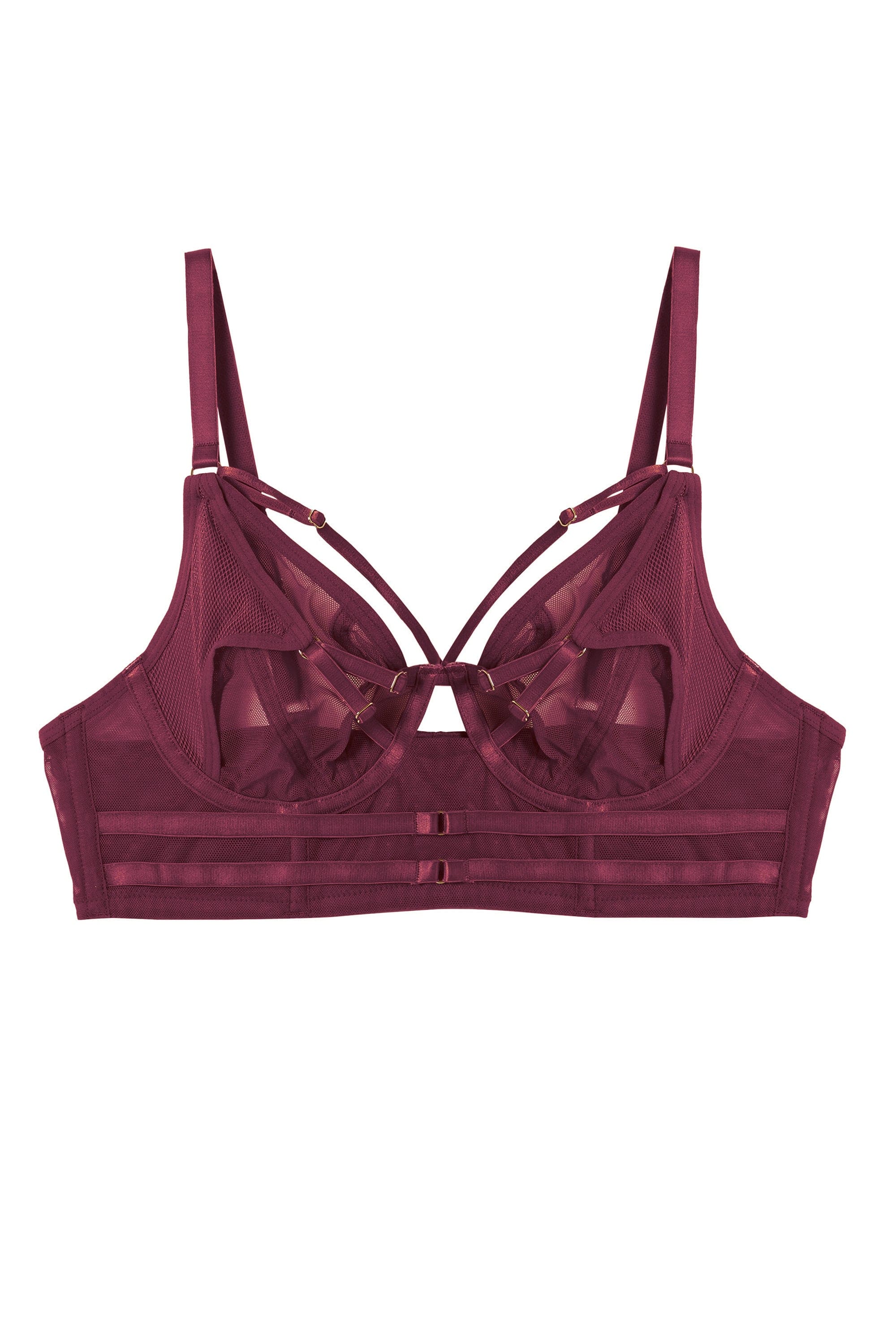 Eddie Wine Crossover Balconette Bra - Image 9
