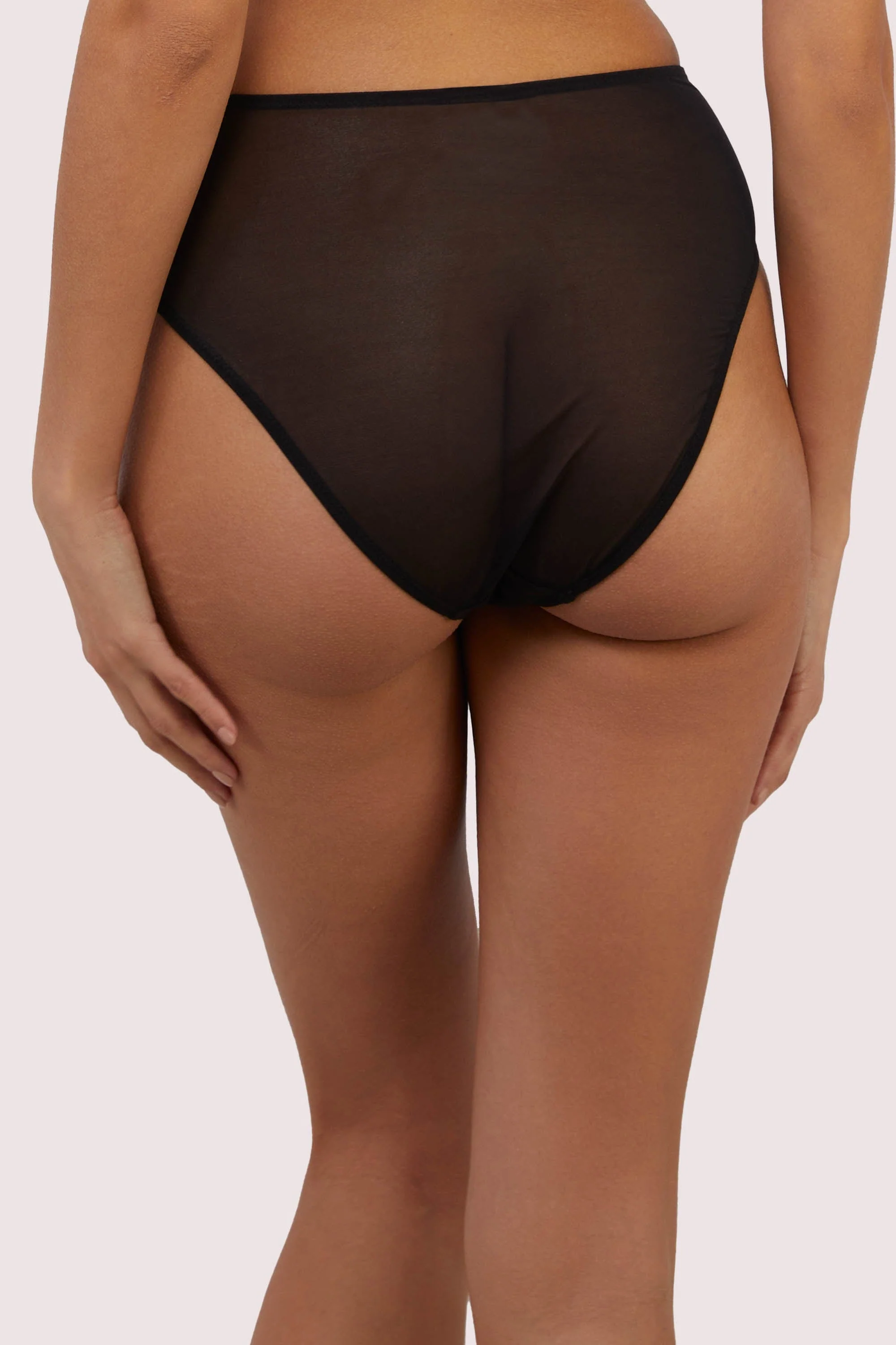Etta Black Elastic and Mesh High Waist Brief - Image 2