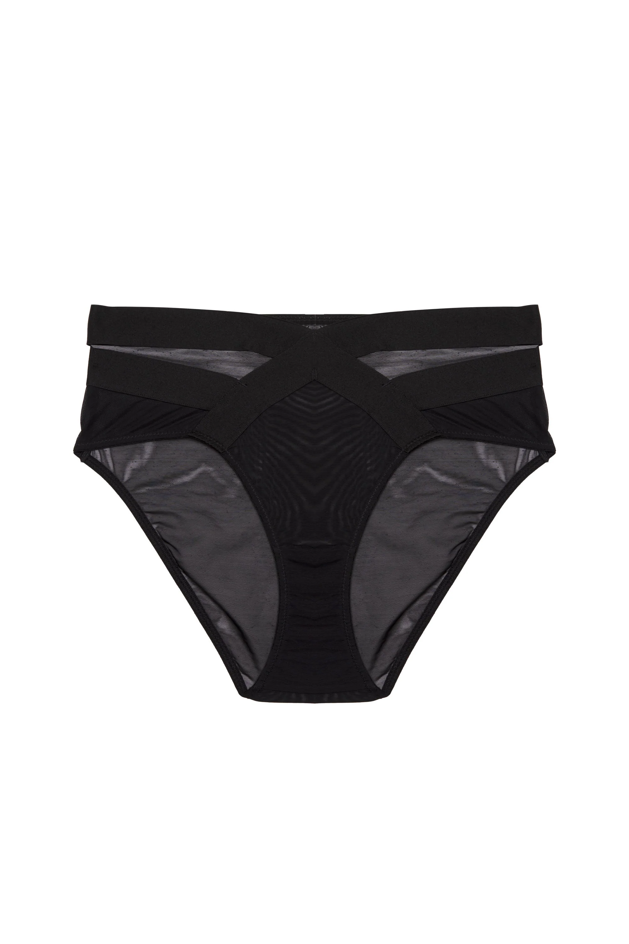 Etta Black Elastic and Mesh High Waist Brief - Image 7