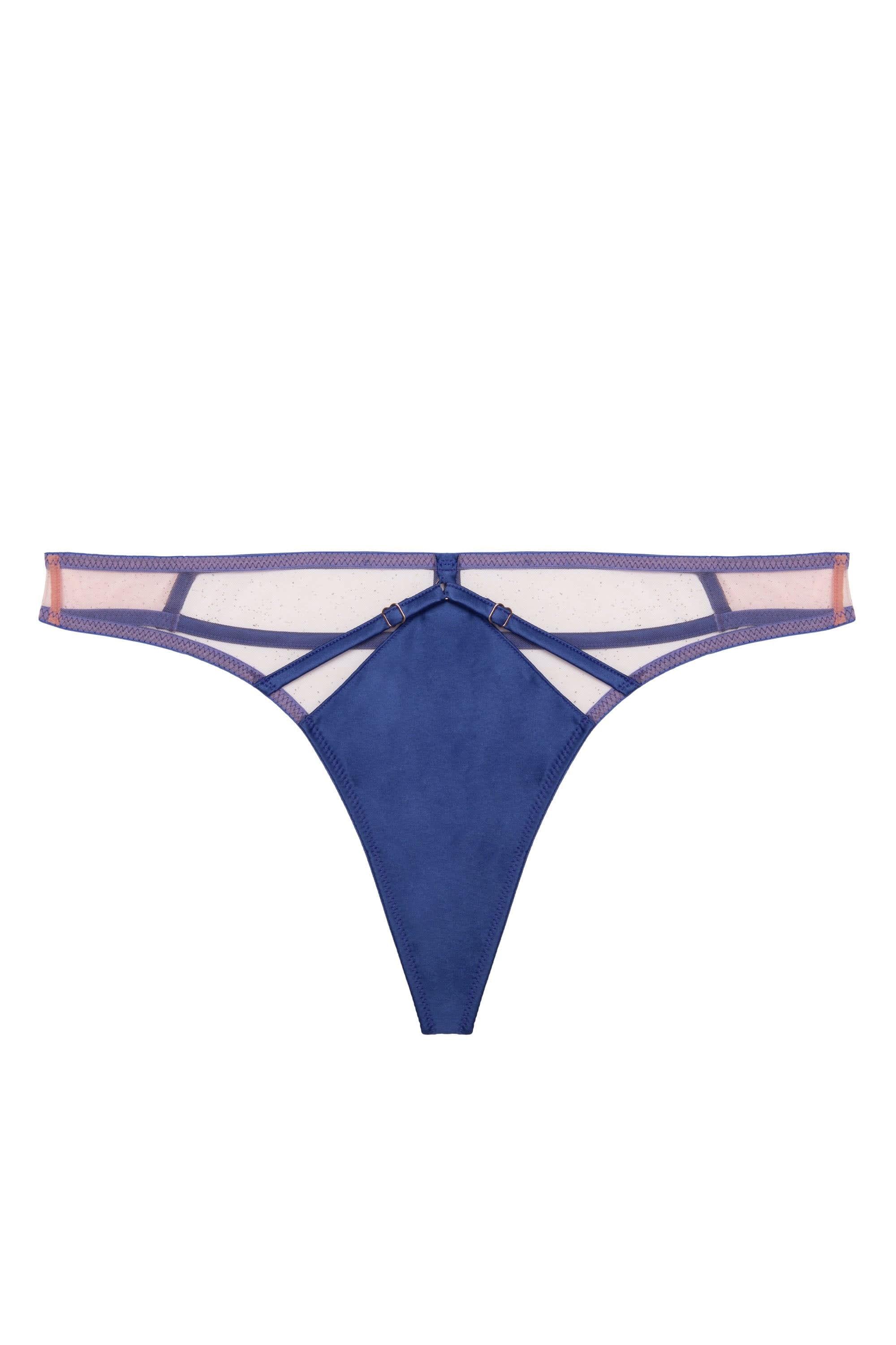 Ramona Cobalt Blue Caged Open Back Thong - Image 4