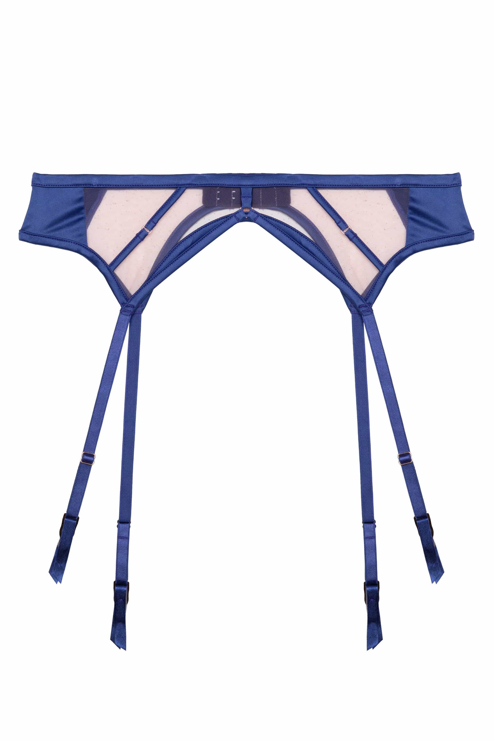 Ramona Cobalt Blue Strap Detail Illusion Mesh Suspender - Image 4