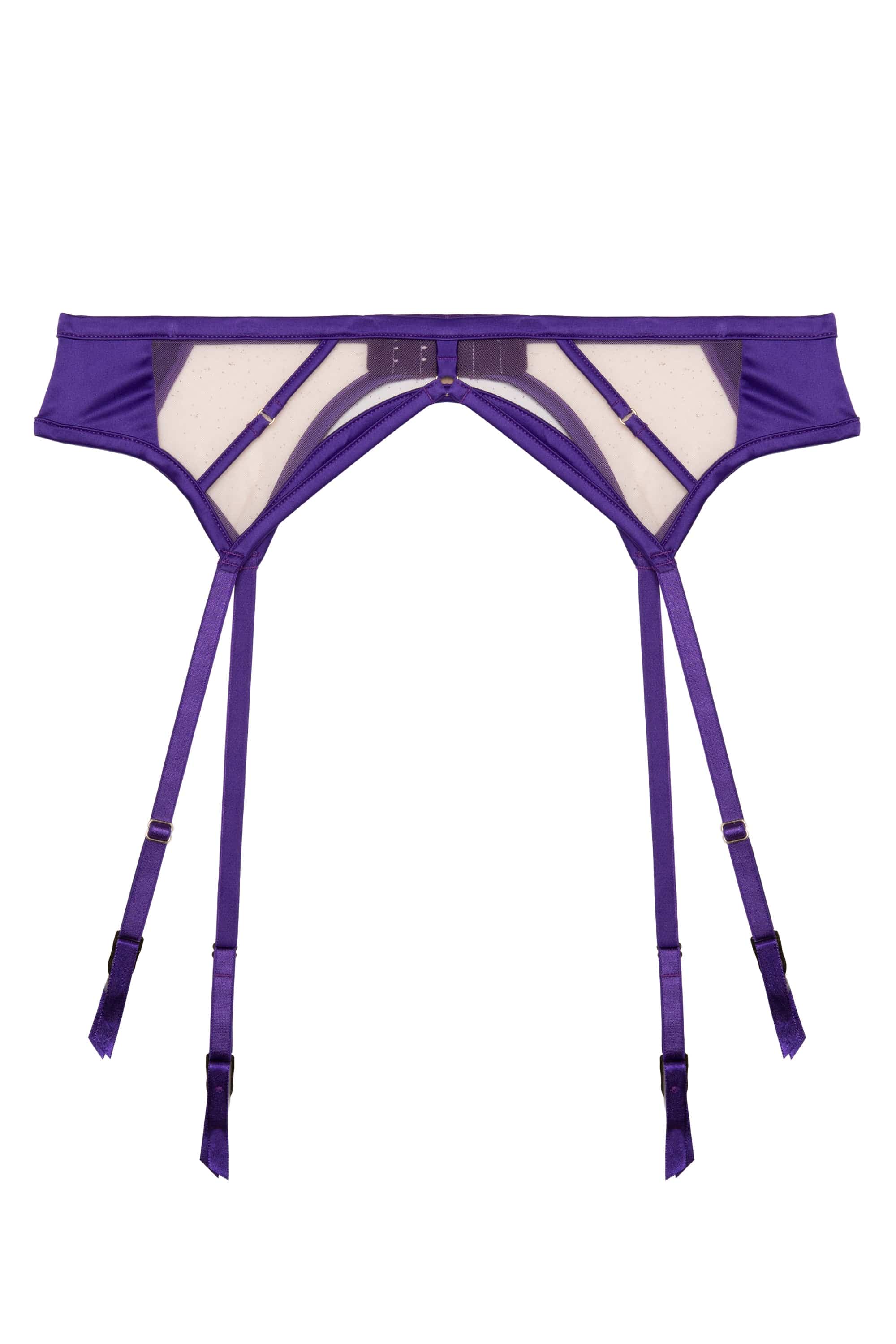 Ramona Purple Strap Detail Illusion Mesh Suspender - Image 5