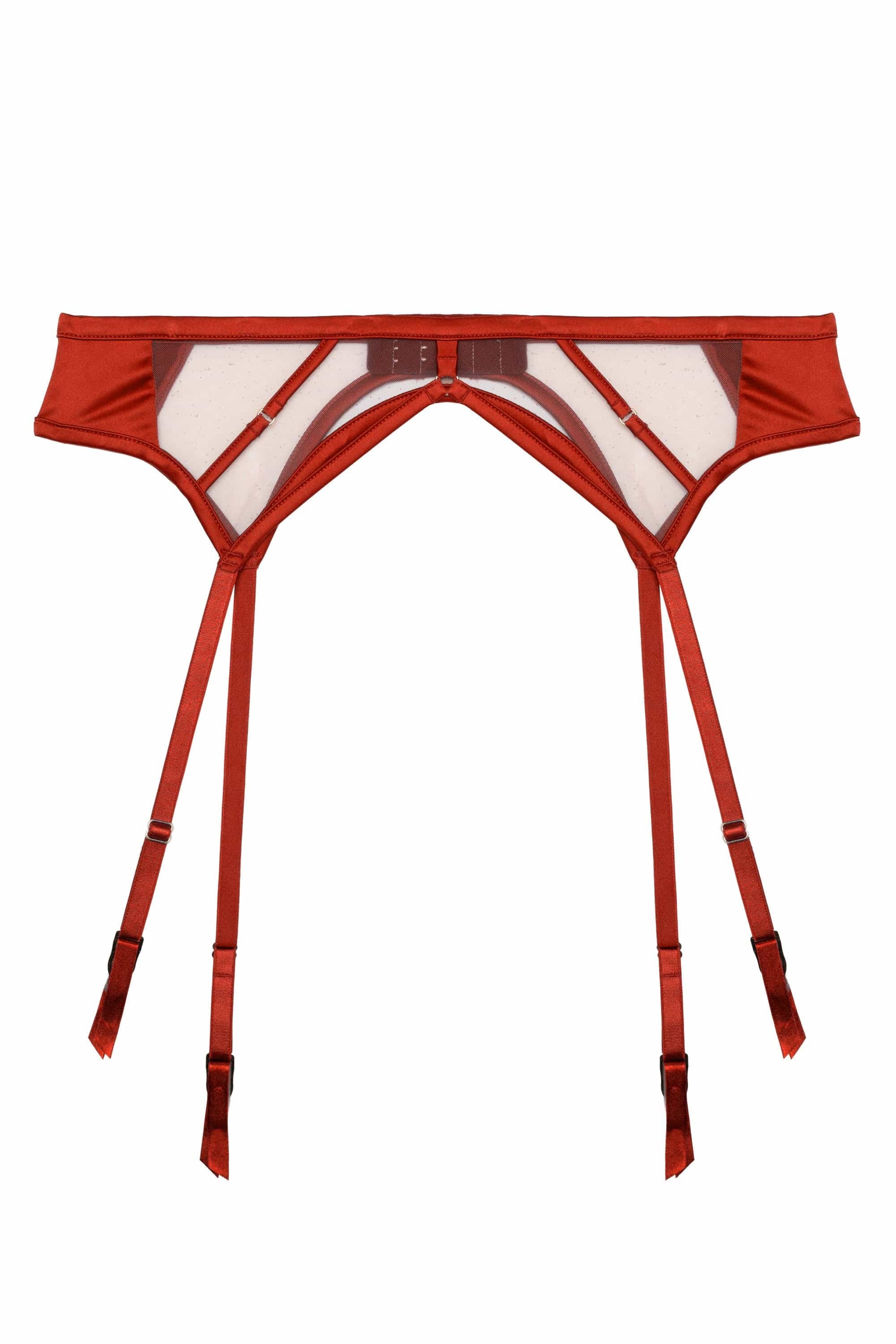 Ramona red Strap Detail Illusion Mesh Suspender - Image 6