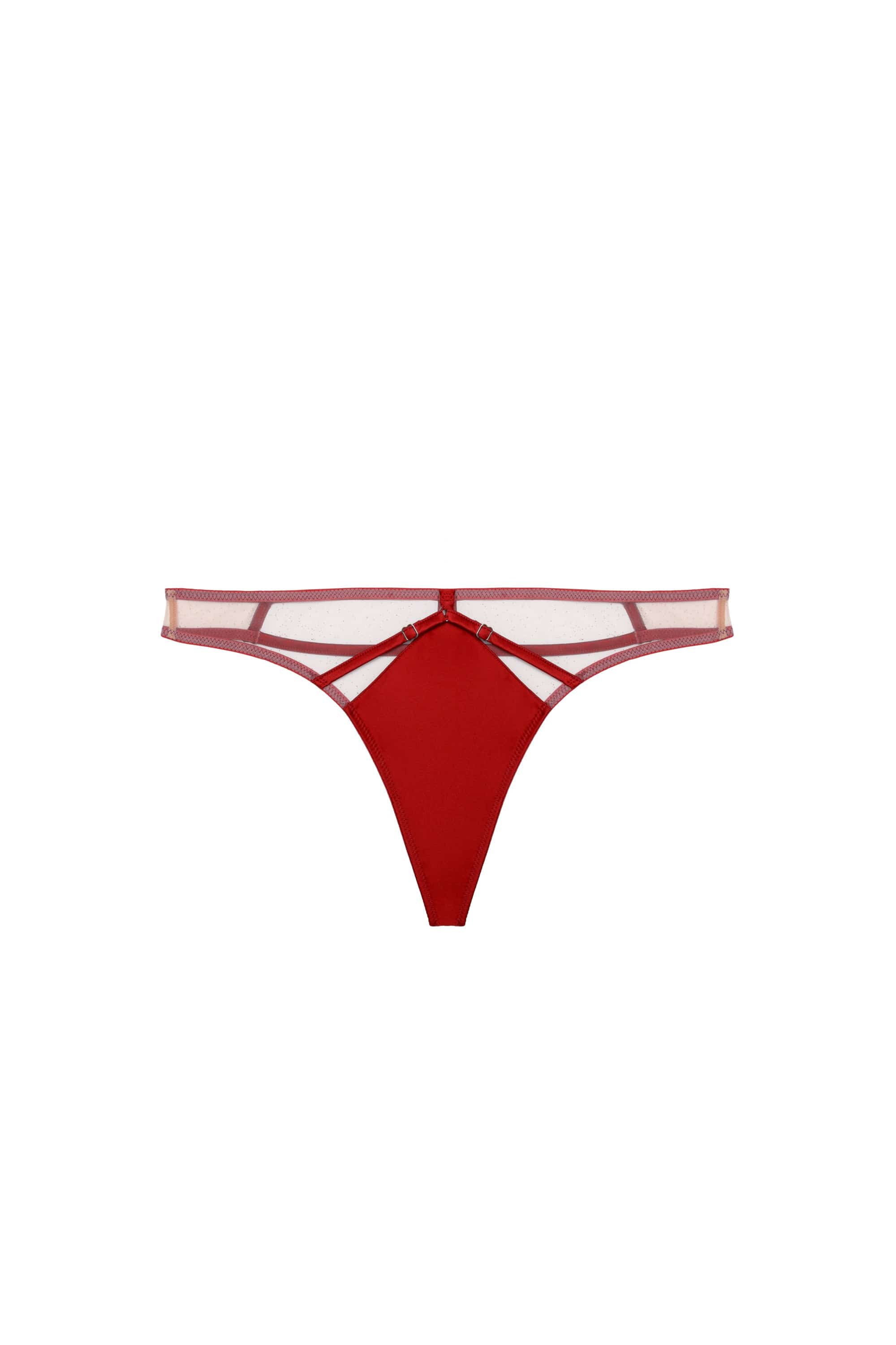 Ramona Ruby Red Caged Open Back Thong - Image 4